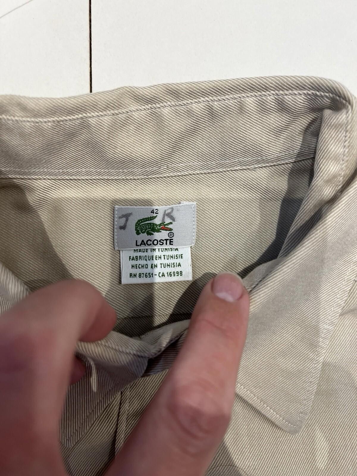 Lacoste Lacoste Men's Shirt Beige Long Sleeve Size 42 Cotton Size US L / EU 52-54 / 3 - 2 Thumbnail