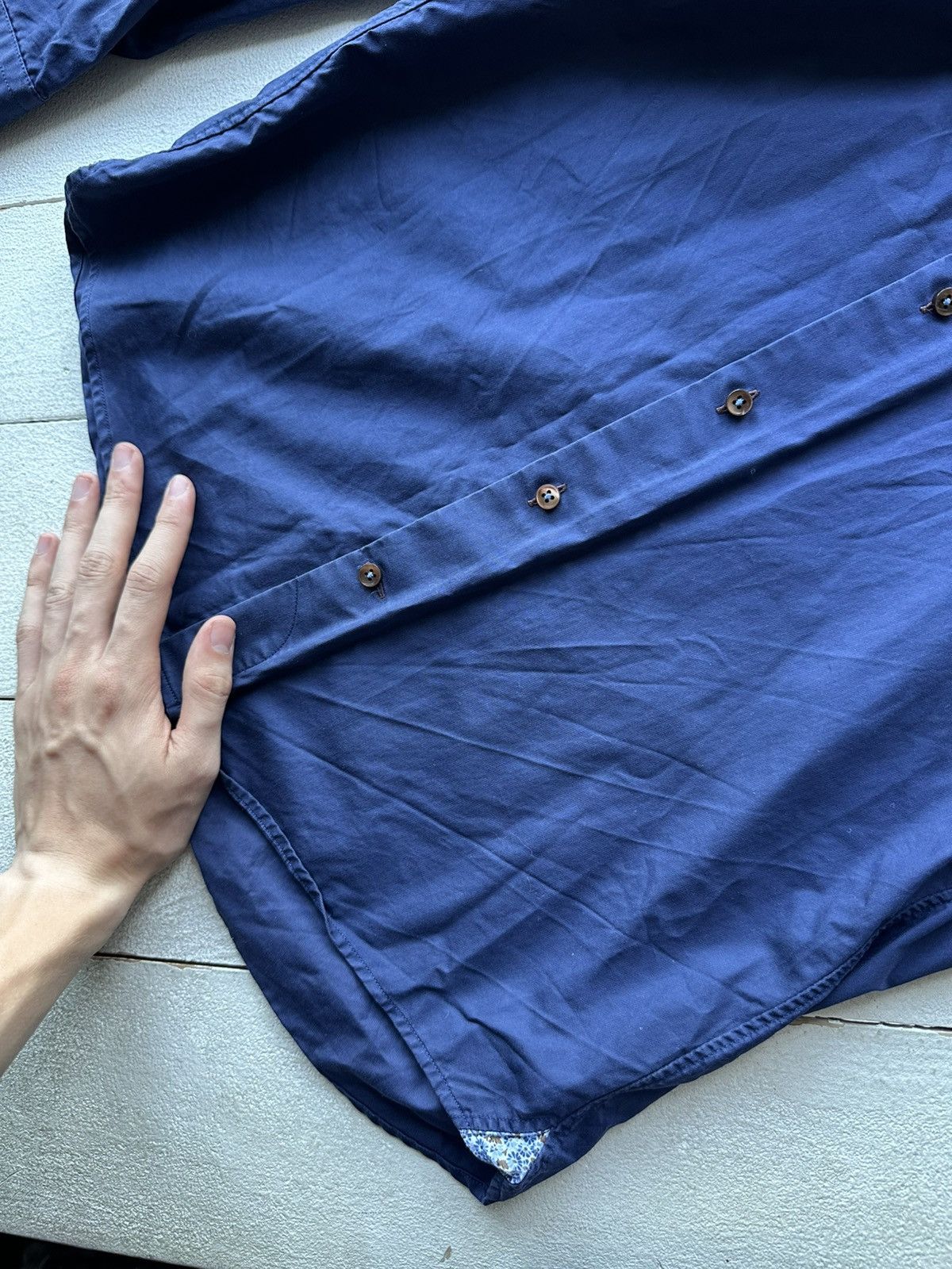 Strenstroms 🚨Stenstroms Men 15 1/2 39 M Casual Shirt blue luxury flowers Size US M / EU 48-50 / 2 - 7 Thumbnail