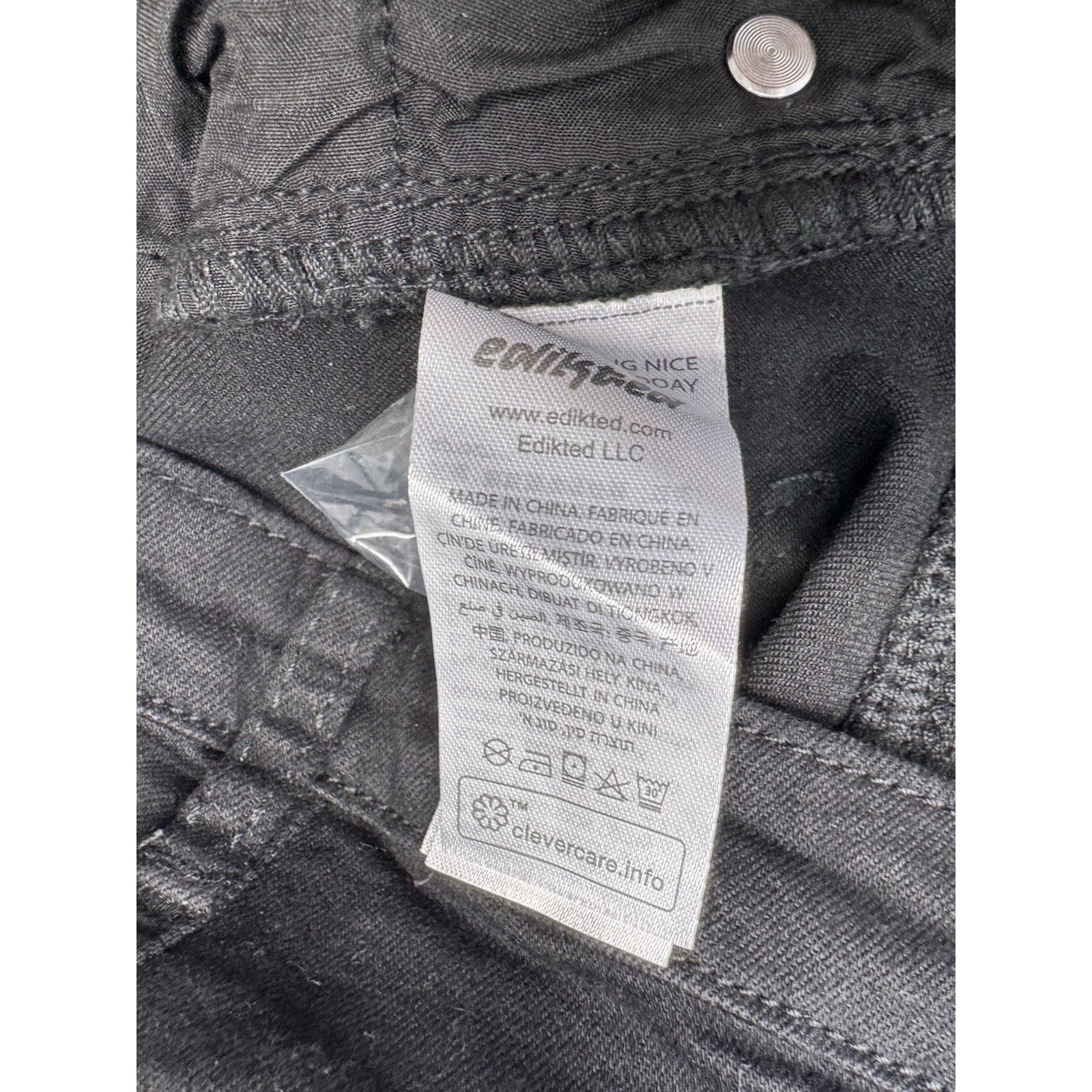 The Unbranded Brand Edikted Black Cut Out Belt Low Rise Flare Jeans L 32”X32” Size 32" / US 10 / IT 46 - 9 Thumbnail