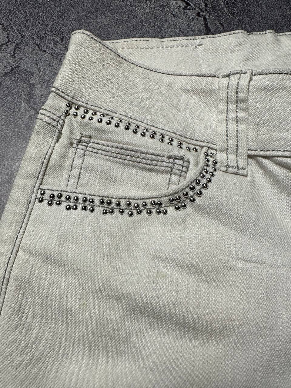 If Six Was Nine × Le Grande Bleu (L.G.B.) × Playboy 💥CRAZY SKINNY PLAYBOY PANTS WHITE Size 28" / US 6 / IT 42 - 6 Thumbnail