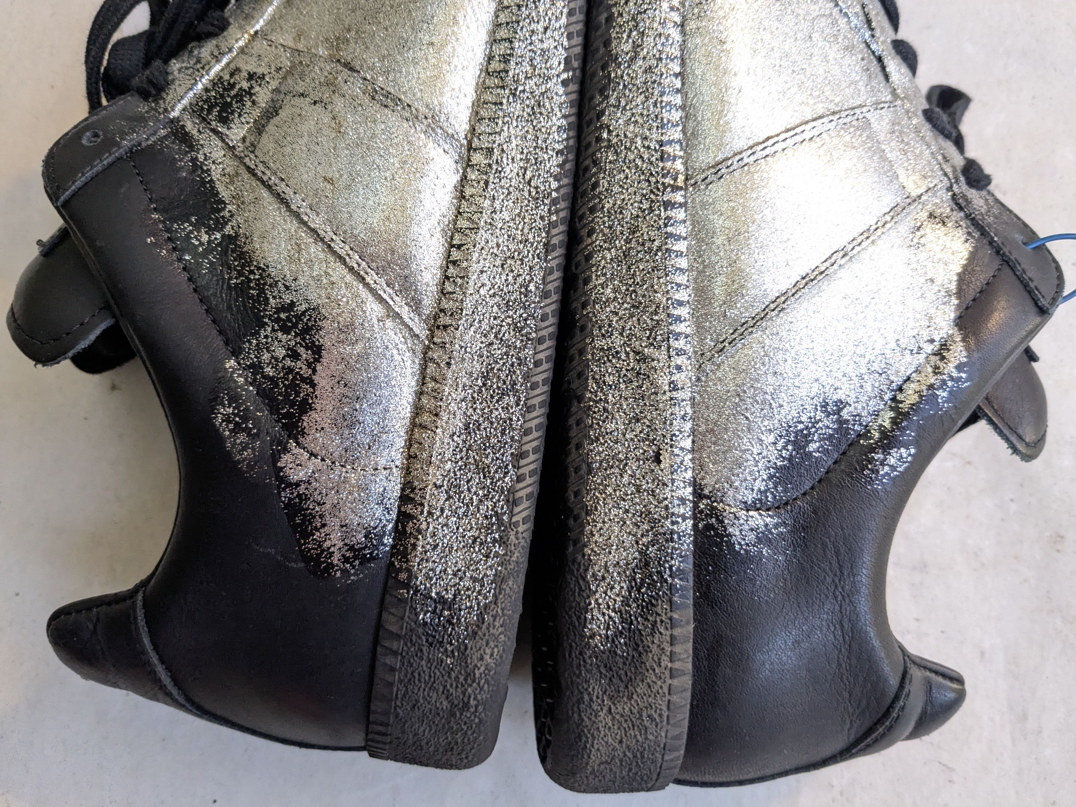 Maison Margiela Maison Margiela GAT Replica Black Silver 12 45 Low Leather Size US 12 / EU 45 - 13 Thumbnail