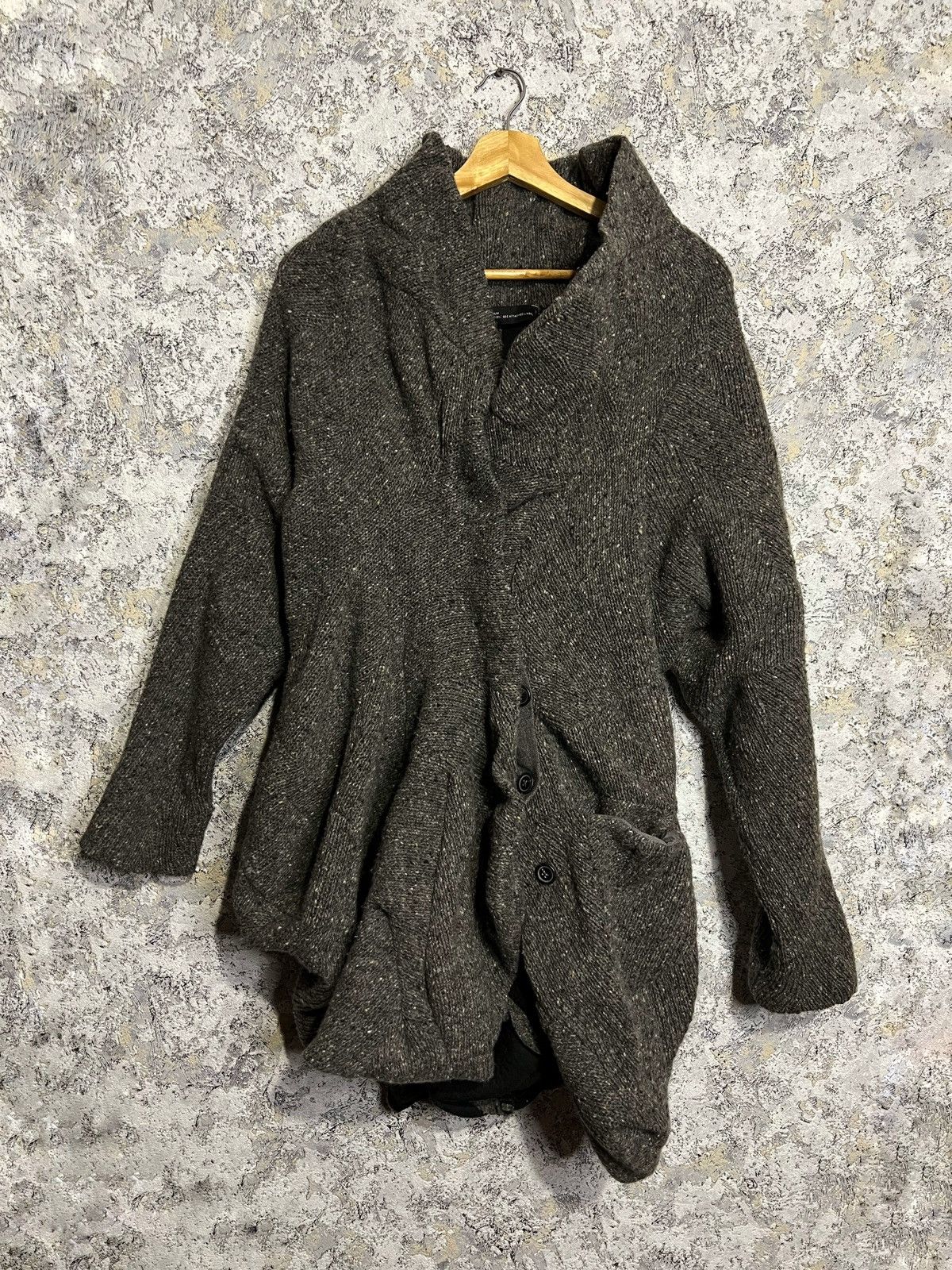 image of Rundholz Women's Wool Asymmetrical Coat Avant Garde Jacket in Grey (Size Medium)