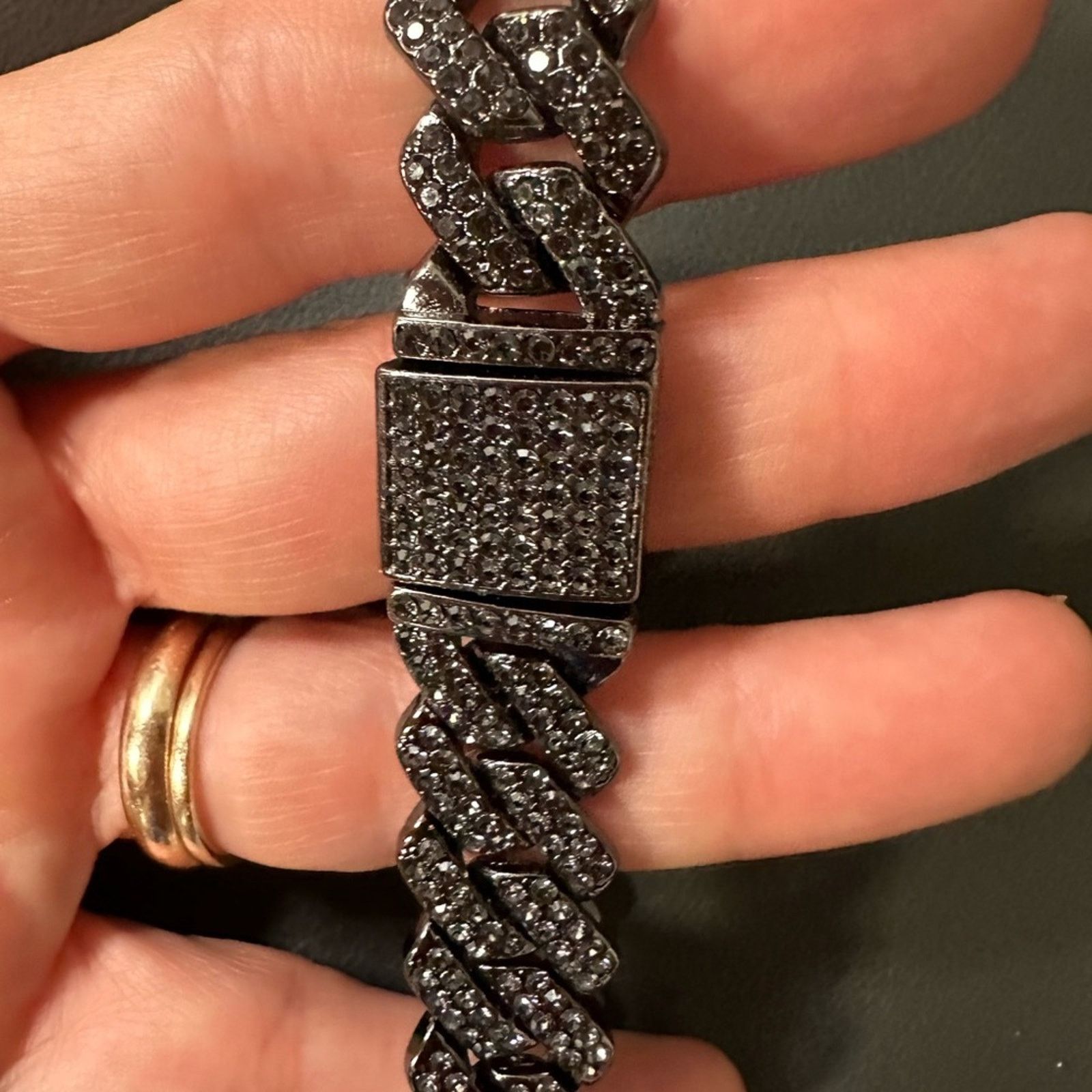 Other Black Miami Cuban Tennis Bracelets 7.9” Size ONE SIZE - 4 Thumbnail