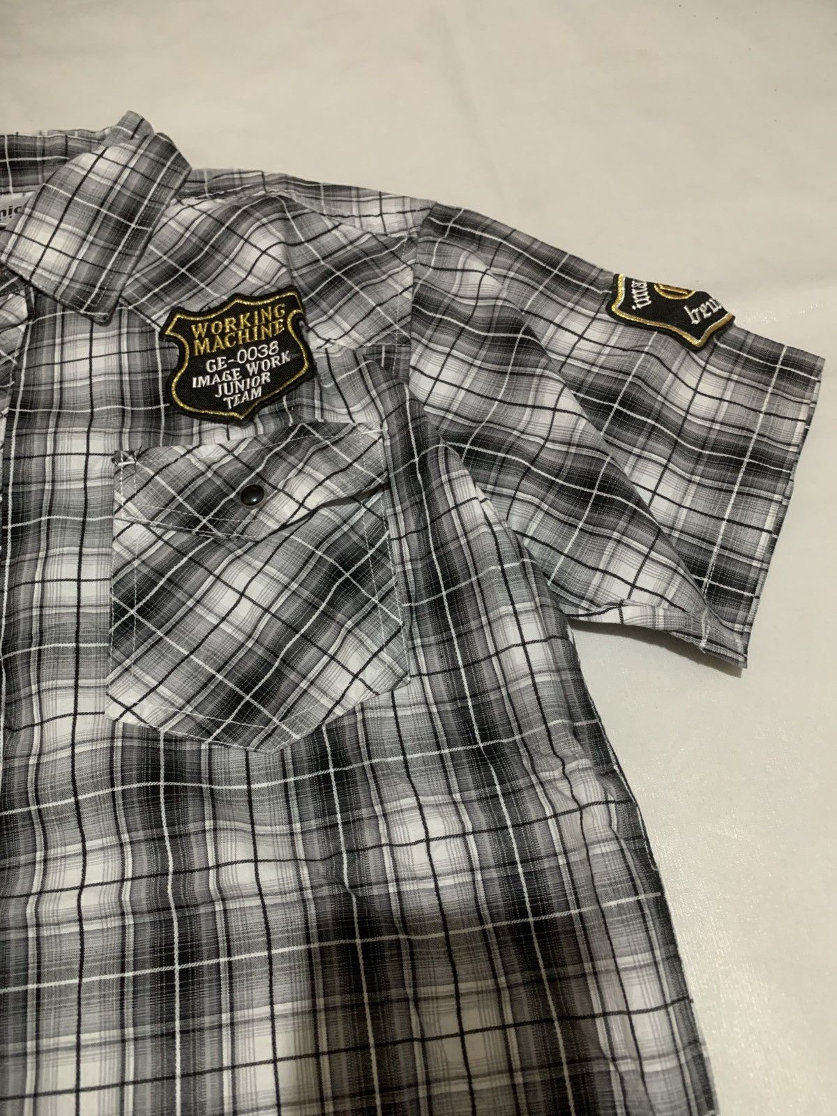 Japanese Brand Japanese Sirmione Poem Patch Plaid Shirt Size US S / EU 44-46 / 1 - 3 Thumbnail