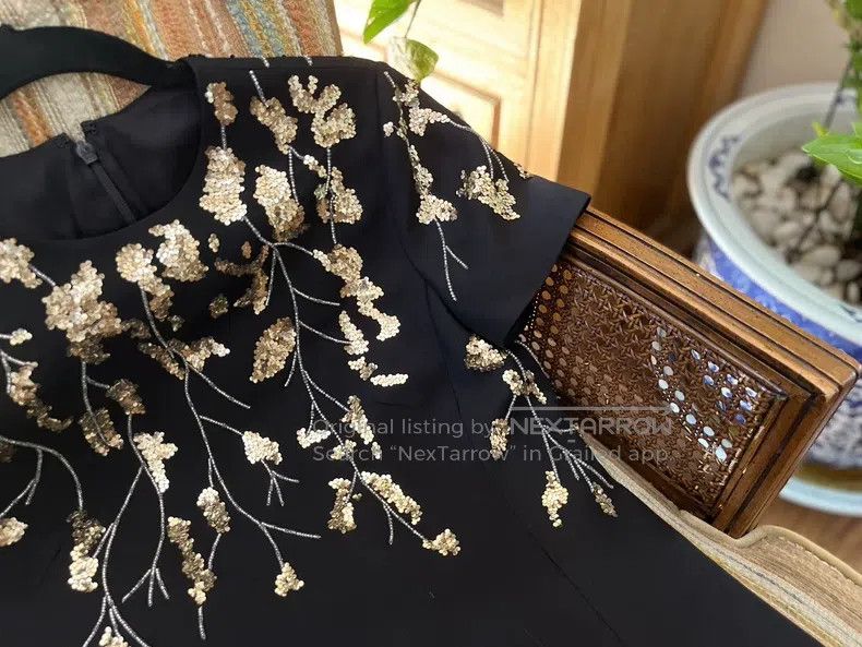 Valentino Valentino Black and gold dress Size S / US 4 / IT 40 - 1 Thumbnail