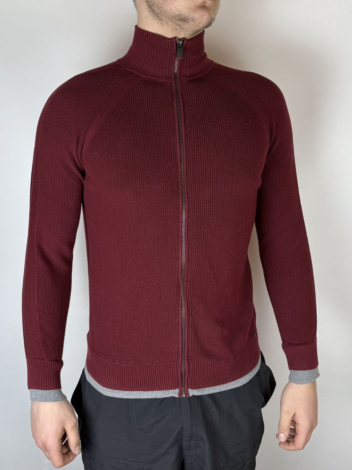 Diesel Diesel Stretch Ribbed Striped Sleeve Zip Cardigan Sweater Size US M / EU 48-50 / 2 - 3 Thumbnail