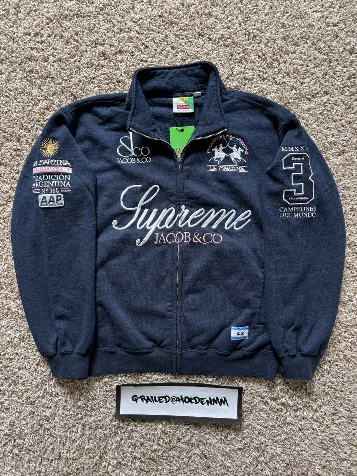La Martina × Supreme La Martine Jacob & Co Supreme Zip up navy