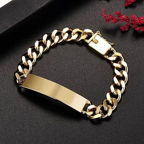 VIBE 18k Gold 10mm Chain Bracelets For Unisex Size ONE SIZE - 1 Thumbnail