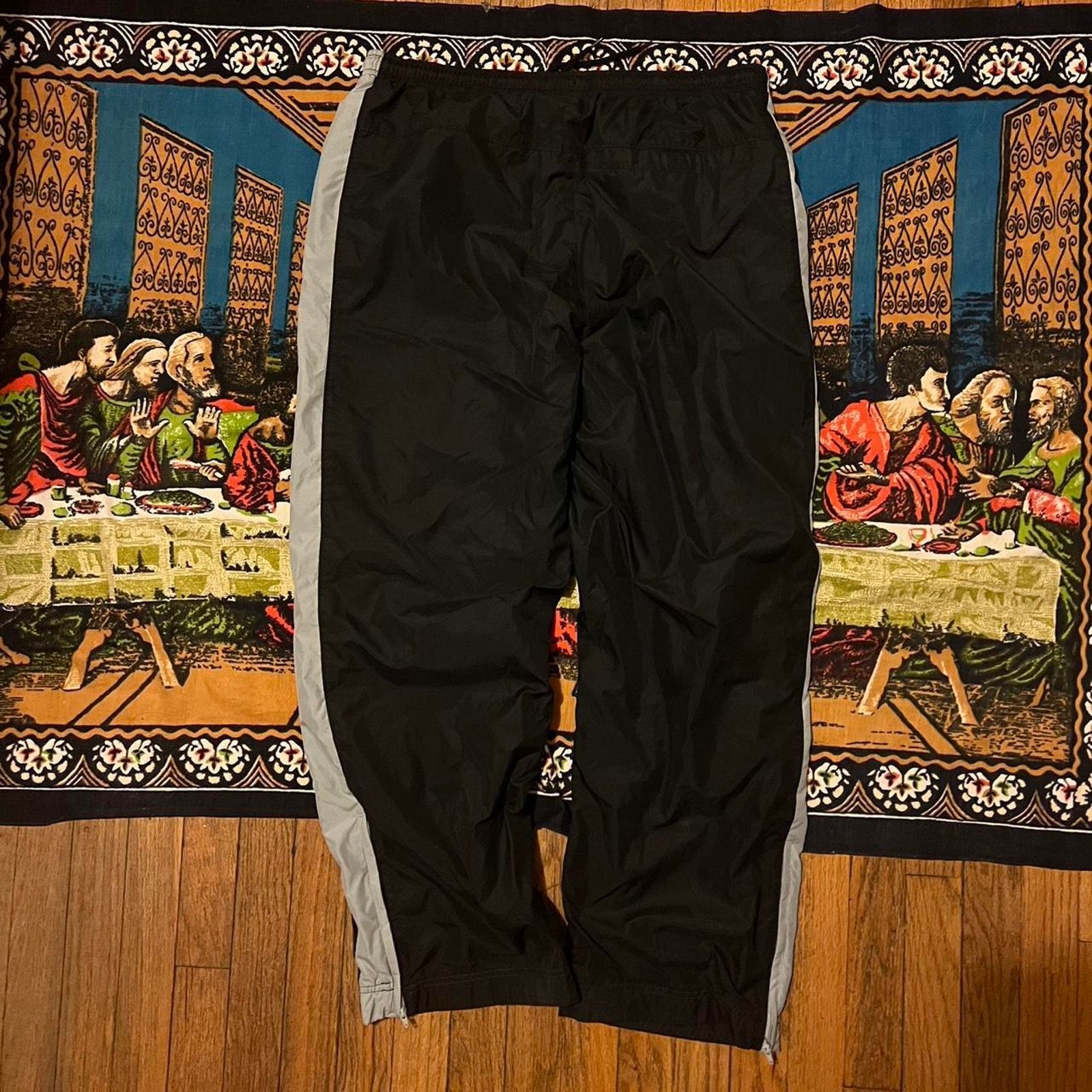 Nike × Vintage Vintage black and gray nike track pants y2k baggy wide leg Size US 34 / EU 50 - 4 Thumbnail