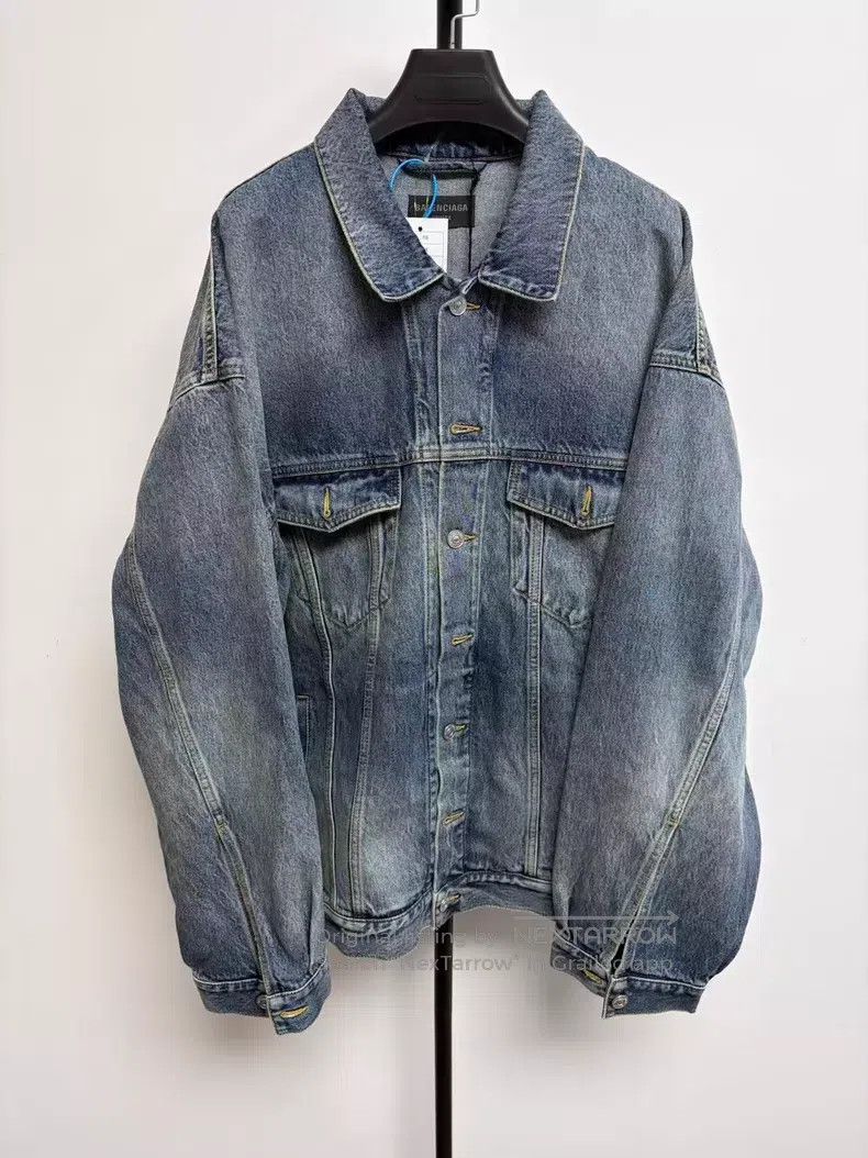Balenciaga Balenciaga Washed Effect Lapel Single Breasted Long Sleeve Size US M / EU 48-50 / 2 - 2 Thumbnail