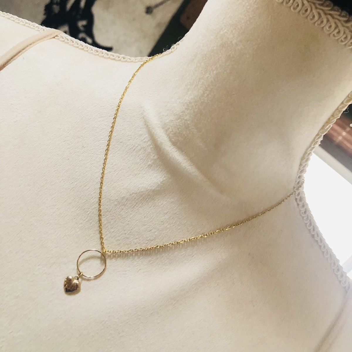 Handmade Handcrafted delicate heart dangle pendant on chain necklace Size ONE SIZE - 1 Thumbnail