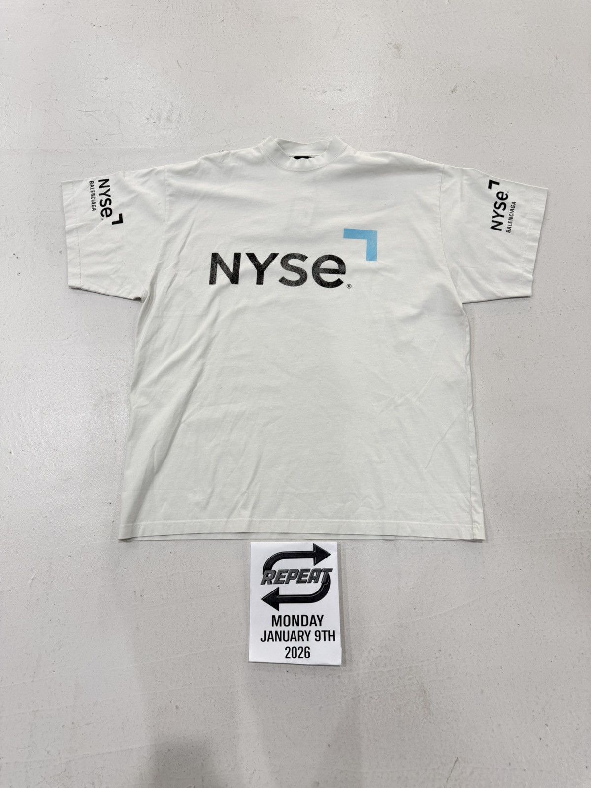 Balenciaga Balenciaga ‘NYSE’ Oversized Tee (WHITE) Size US XL / EU 56 / 4 - 1 Thumbnail