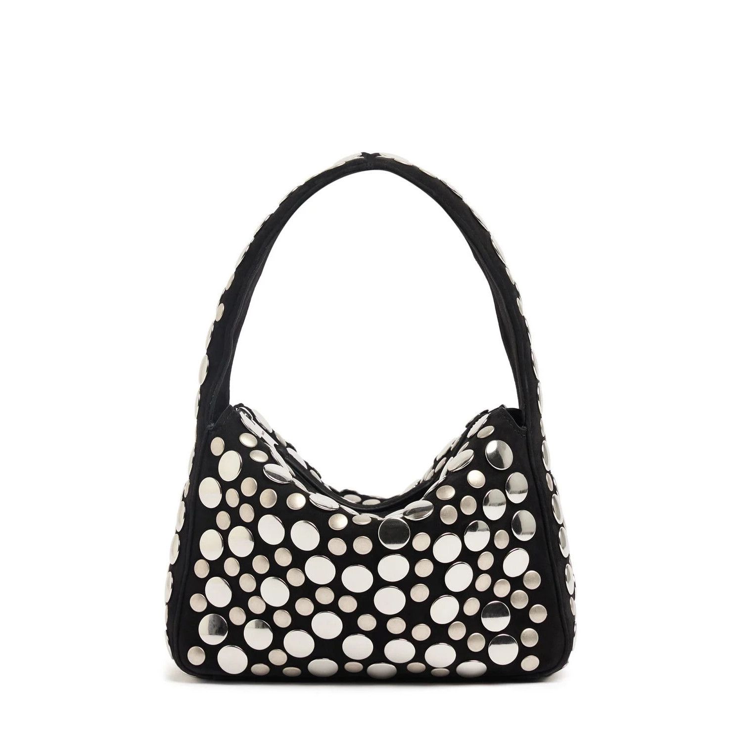 KHAITE Elena Small $2600 Black Suede Studded Top Handle New