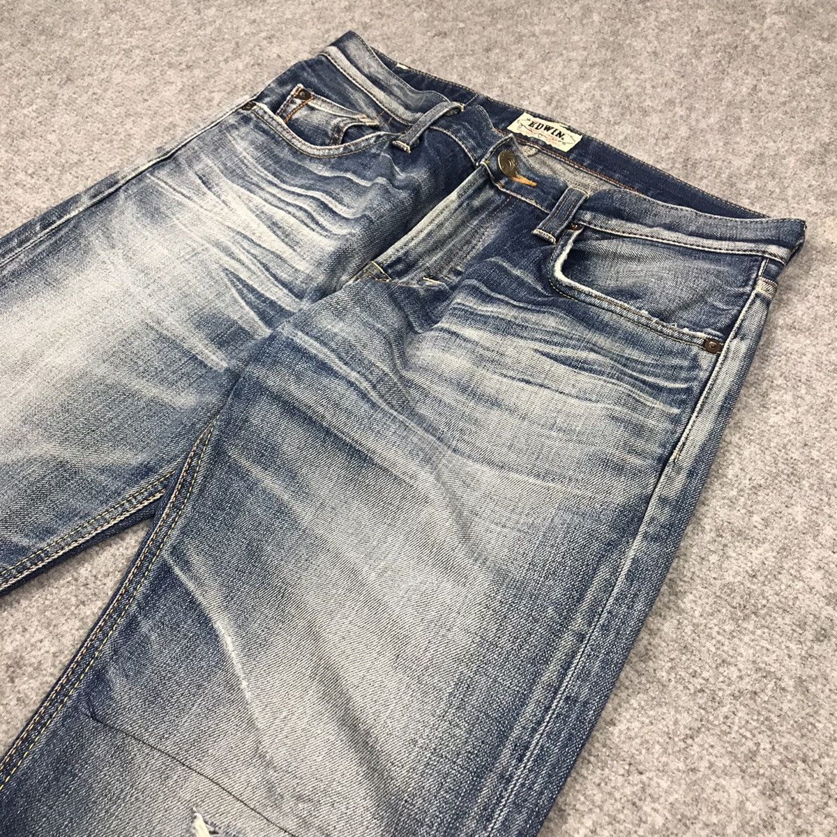 MADE IN JAPAN EDWIN DENIM FADED DISTRESSED PANTS 145