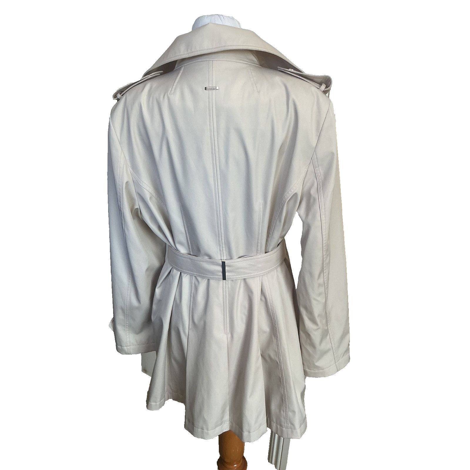 Calvin Klein CALVIN KLEIN DOUBLE BREASTED BELTED BEIGE RAIN COAT - NEW Size XL / US 12-14 / IT 48-50 - 4 Thumbnail