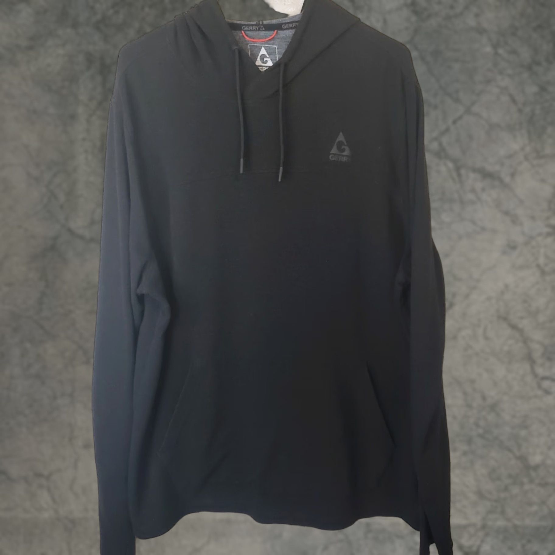 KangaROOS Gerry Hoodie Mens XL Black Long Sleeve Lightweight Kangaroo Pockets Pullover Stretchy Size US XL / EU 56 / 4 - 1 Thumbnail