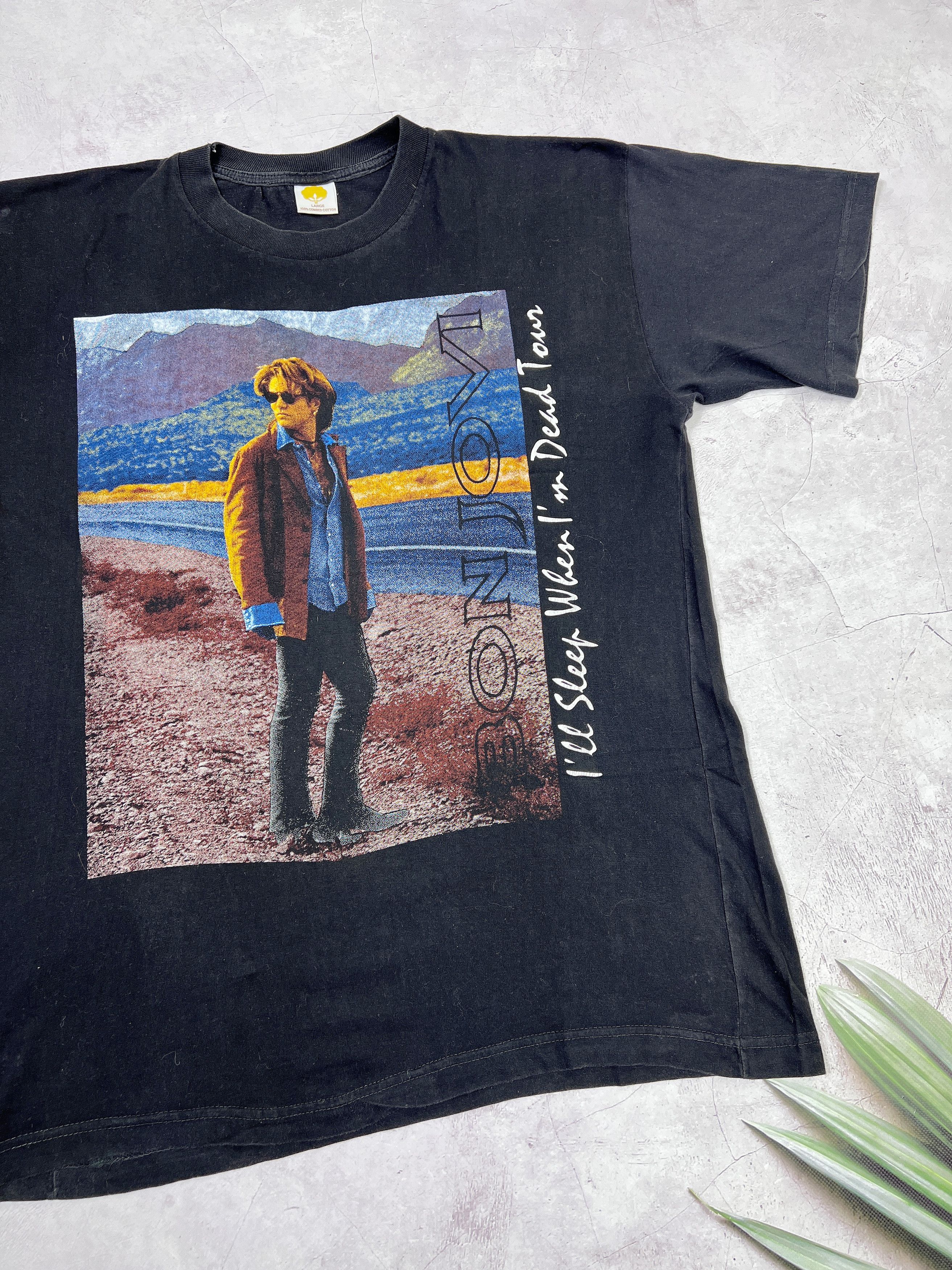 Band Tees × Bon Jovi × Vintage Bon Jovi T-Shirt 1993 I'll Sleep When I'm Dead Size US L / EU 52-54 / 3 - 2 Thumbnail