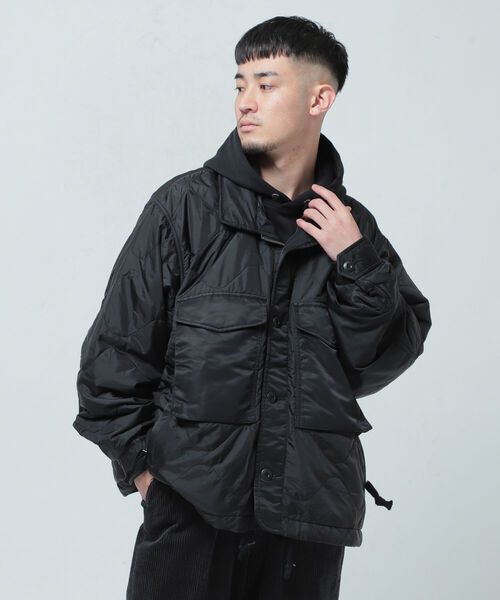 BEAMS Cotton Quilted M65 Jacket - Oversize, Wide