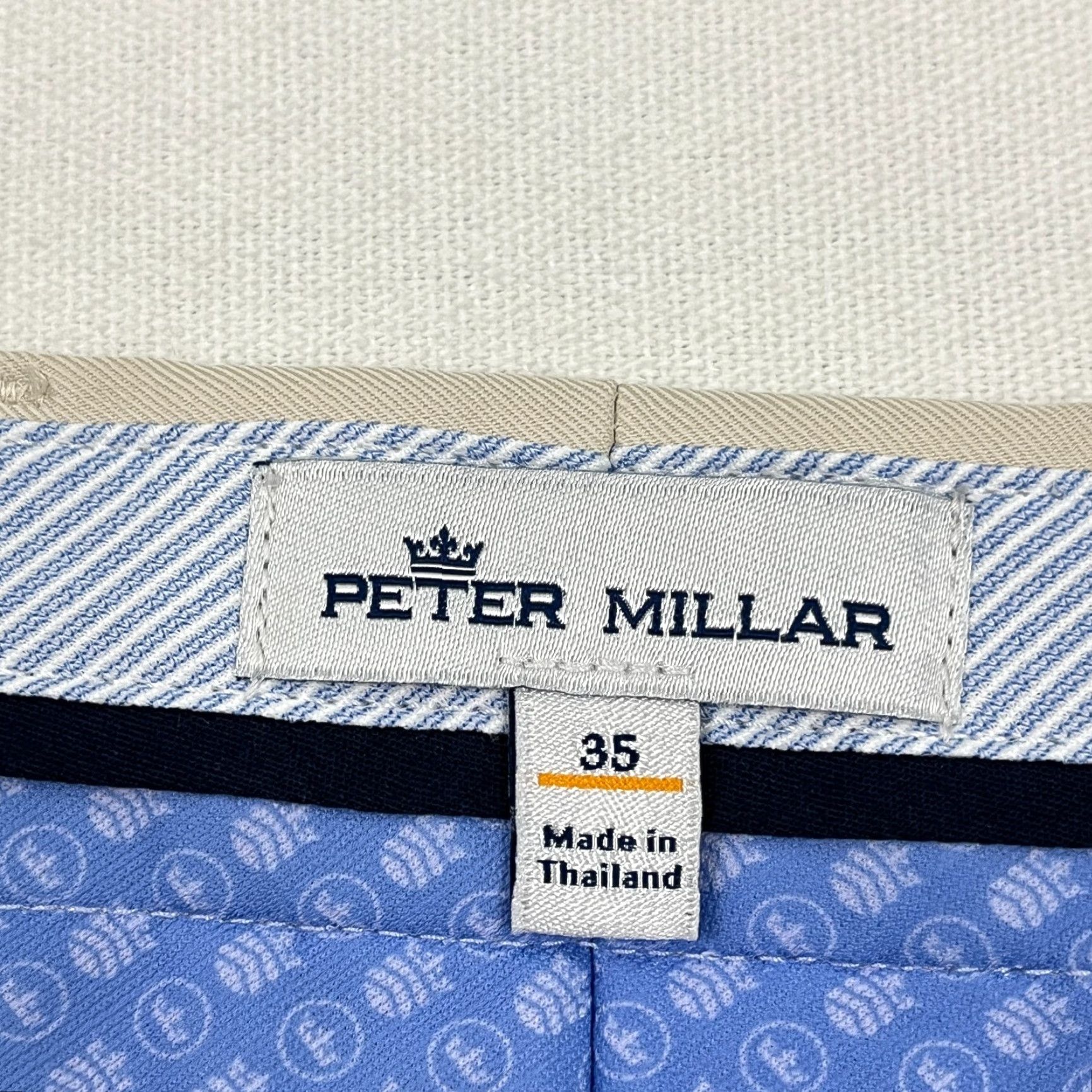 Peter Millar VINTAGE Peter Millar Salem Shorts Mens 35 x 9 Beige Active Performance Golf High Drape Size US 35 - 4 Thumbnail
