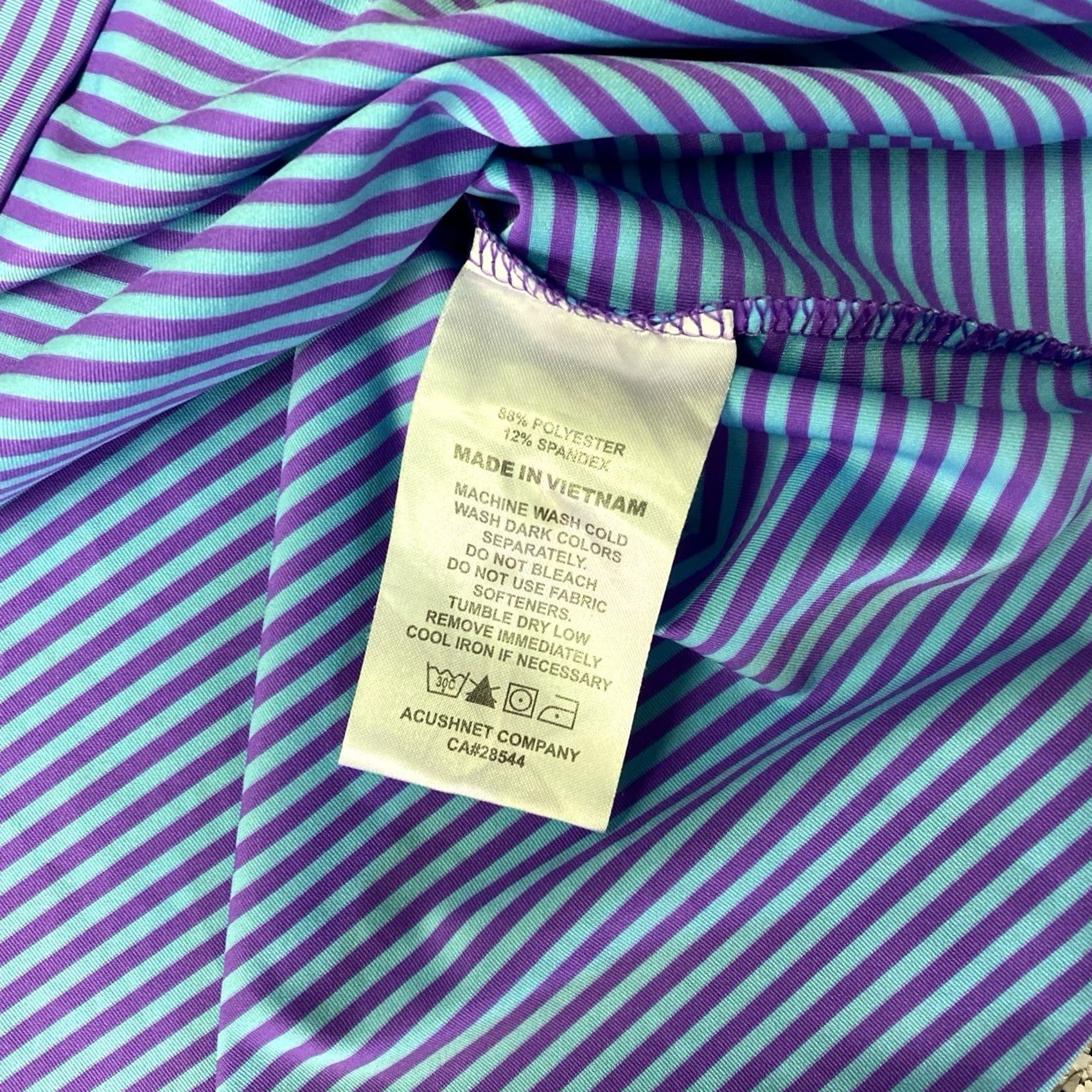 Footjoy FootJoy Polo Shirt Mens Medium Purple Blue Striped Performance FJ Golf Shirt Size US M / EU 48-50 / 2 - 4 Thumbnail