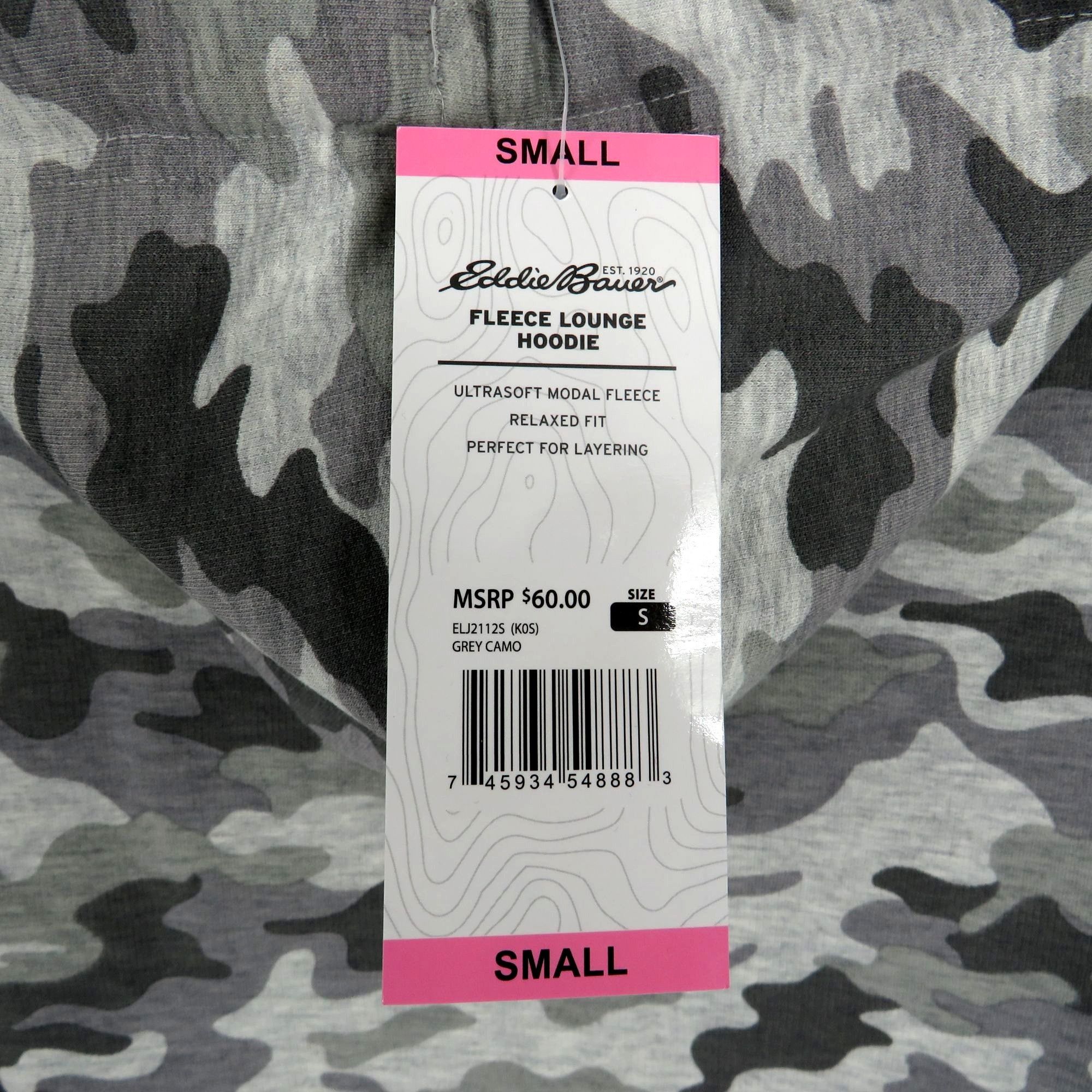Eddie Bauer Eddie Bauer Gray Camo Fleece Lounge Hoodie Small NWT $60.00 Size S / US 4 / IT 40 - 6 Thumbnail