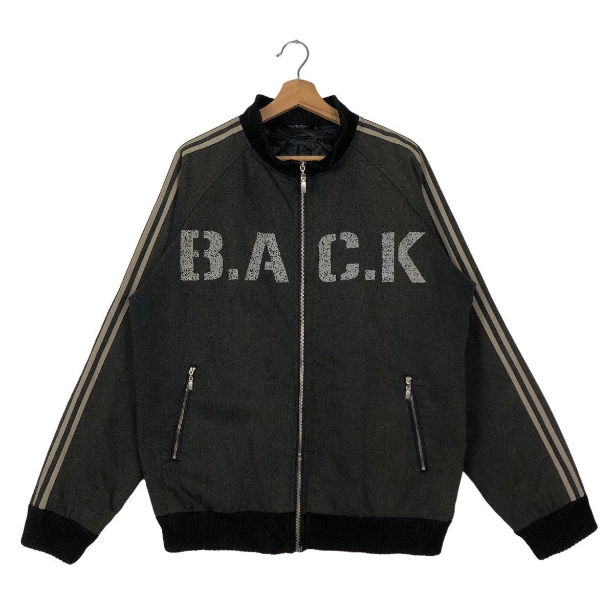 Japanese Brand 🔥BACK Big Logo Spell Out Bomber Jacket Streetwear Biker Size US M / EU 48-50 / 2 - 1 Thumbnail