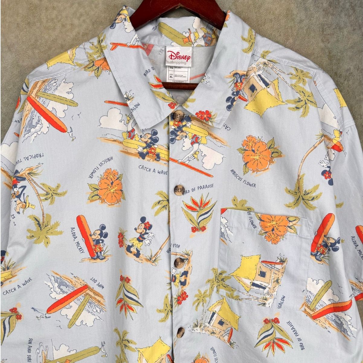 Disney Y2K Disney Hawaiian Button Up Shirt Sz XL Light Blue AOP Size US XL / EU 56 / 4 - 4 Thumbnail