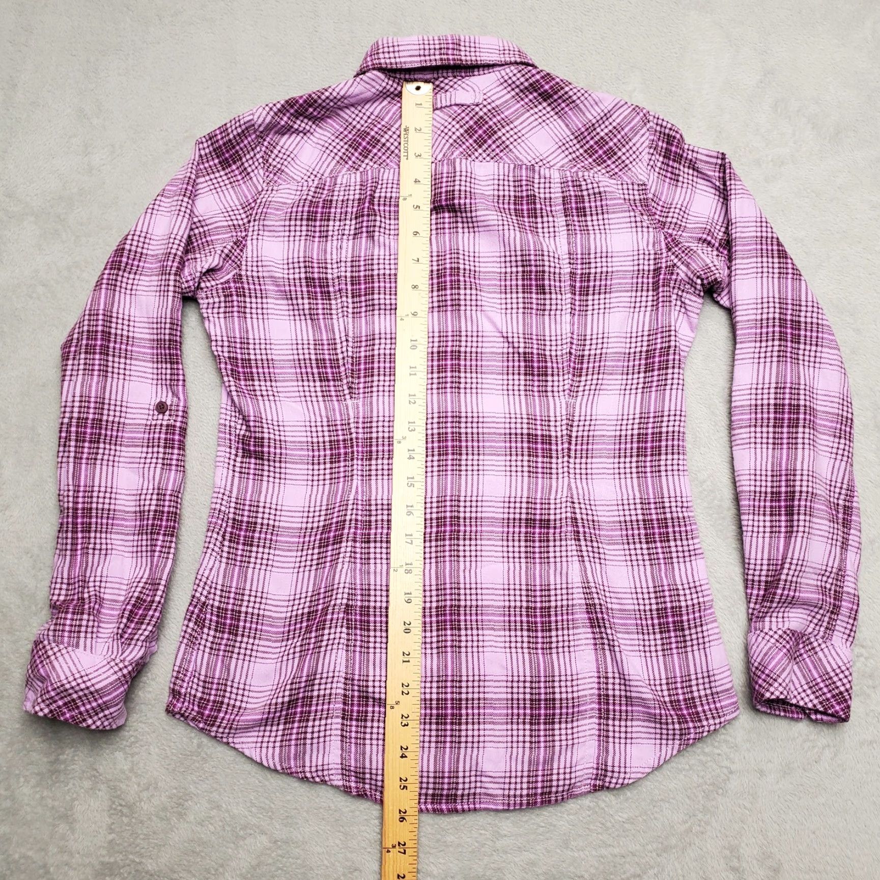 Pinko Duluth Trading Shirt Womens XS Pink Plaid Flannel Outdoors Cabin Hike Button-Up Casual Classic Cotton Blend Size XS / US 0-2 / IT 36-38 - 6 Thumbnail