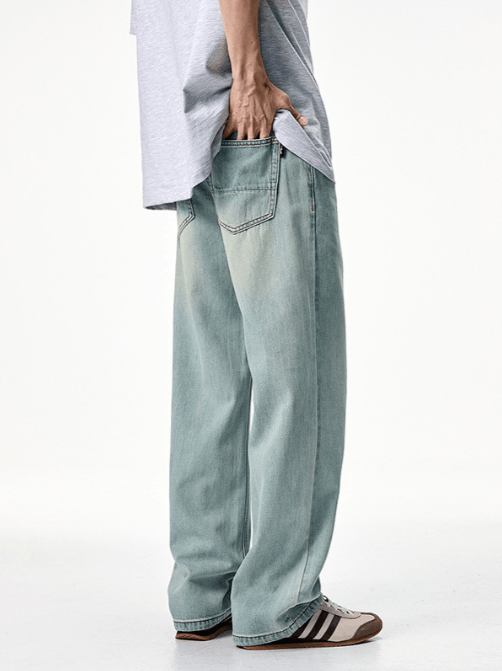 Japanese Brand × Jean Trendy wide-leg men's street light-colored versatile jeans Size US 32 / EU 48 - 4 Thumbnail