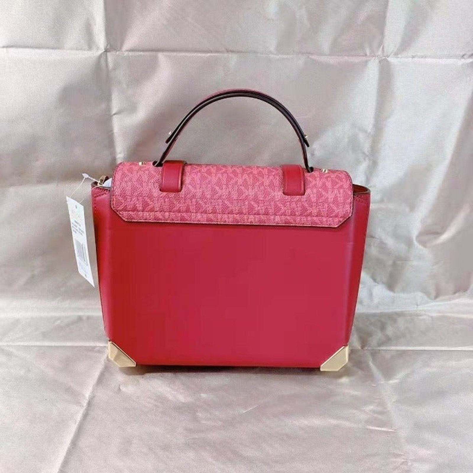 Michael Kors Michael Kors 35F1GNCS6V Manhattan Medium Logo Satchel Berry Size ONE SIZE - 5 Thumbnail
