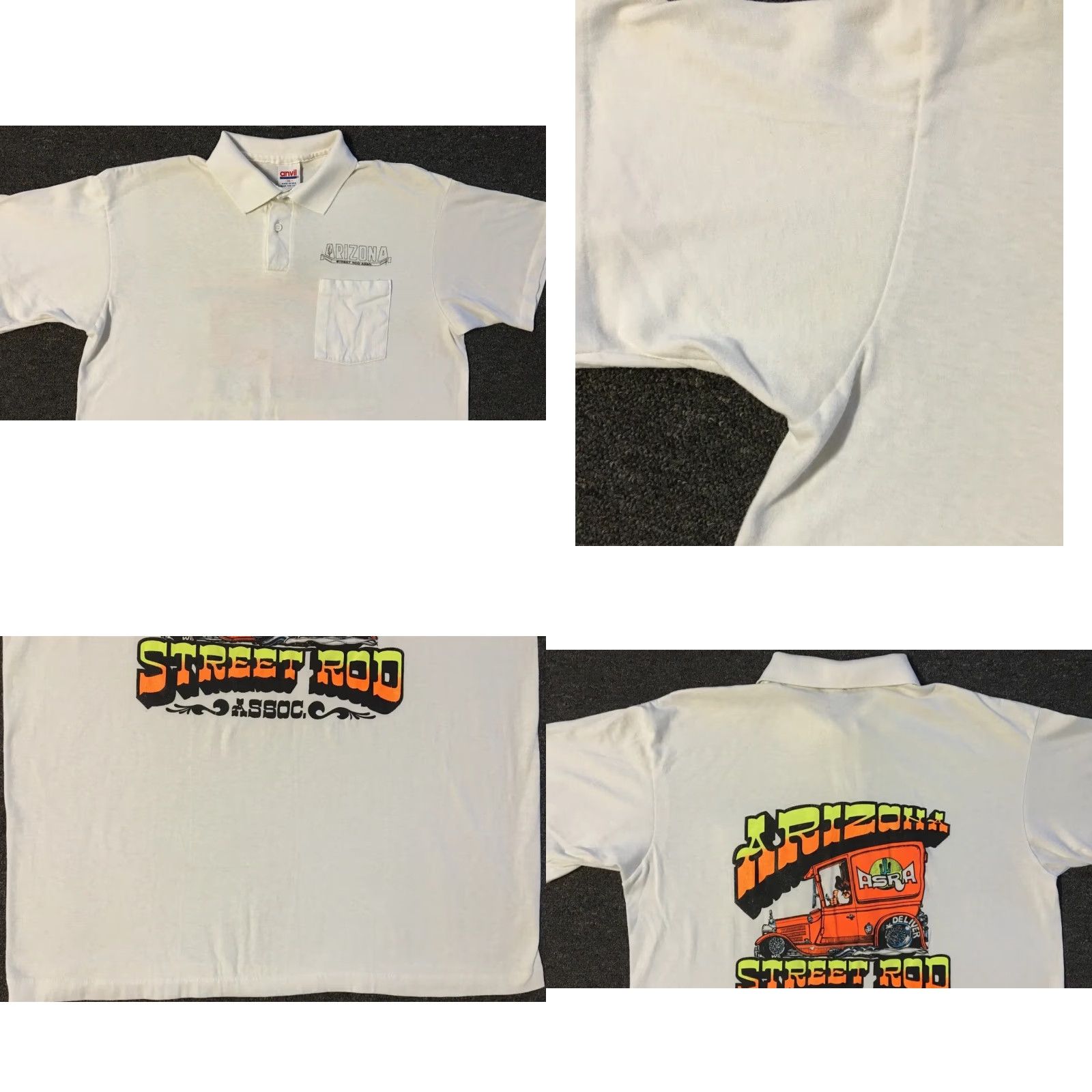 Vintage Vtg 80s Arizona Hot Rod Assoc. Faded Polo Shirt M USA Race Car Grunge Biker 90s Size US M / EU 48-50 / 2 - 8 Thumbnail