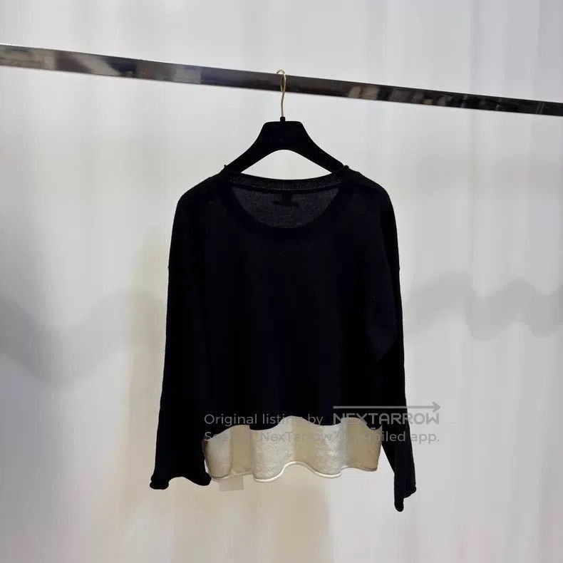 Hermes Hermes Black and White Colorblock Crew Neck Sweater Size XXS / US 00 / IT 34 - 4 Thumbnail