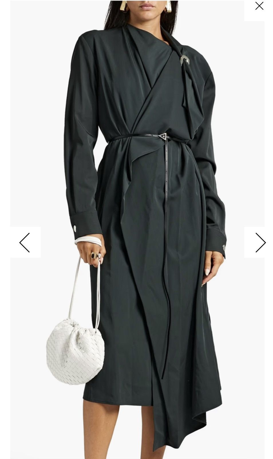 Bottega Veneta Brand new $3,5k Bottega Veneta green wrap dress silver Size XXS / US 00 / IT 34 - 2 Thumbnail