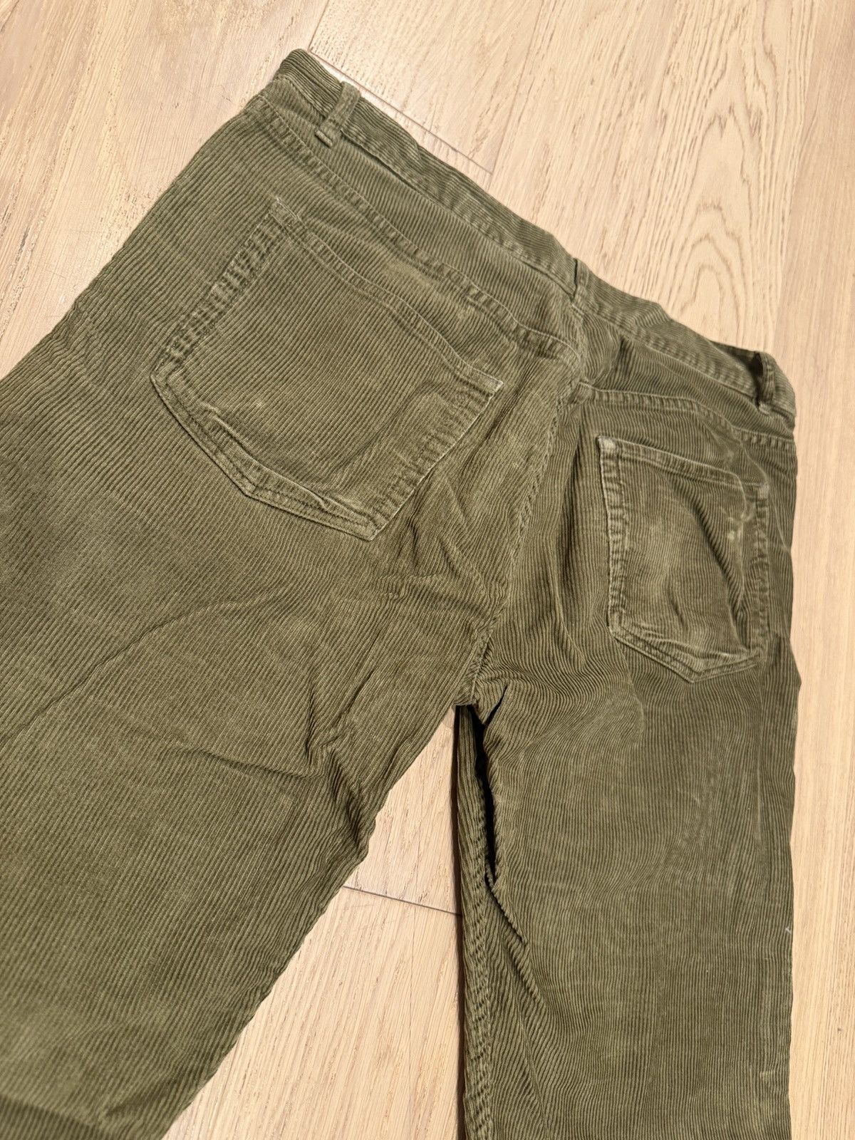 A.P.C. Olive Green Distressed APC Corduroy Pants Size US 30 / EU 46 - 6 Thumbnail