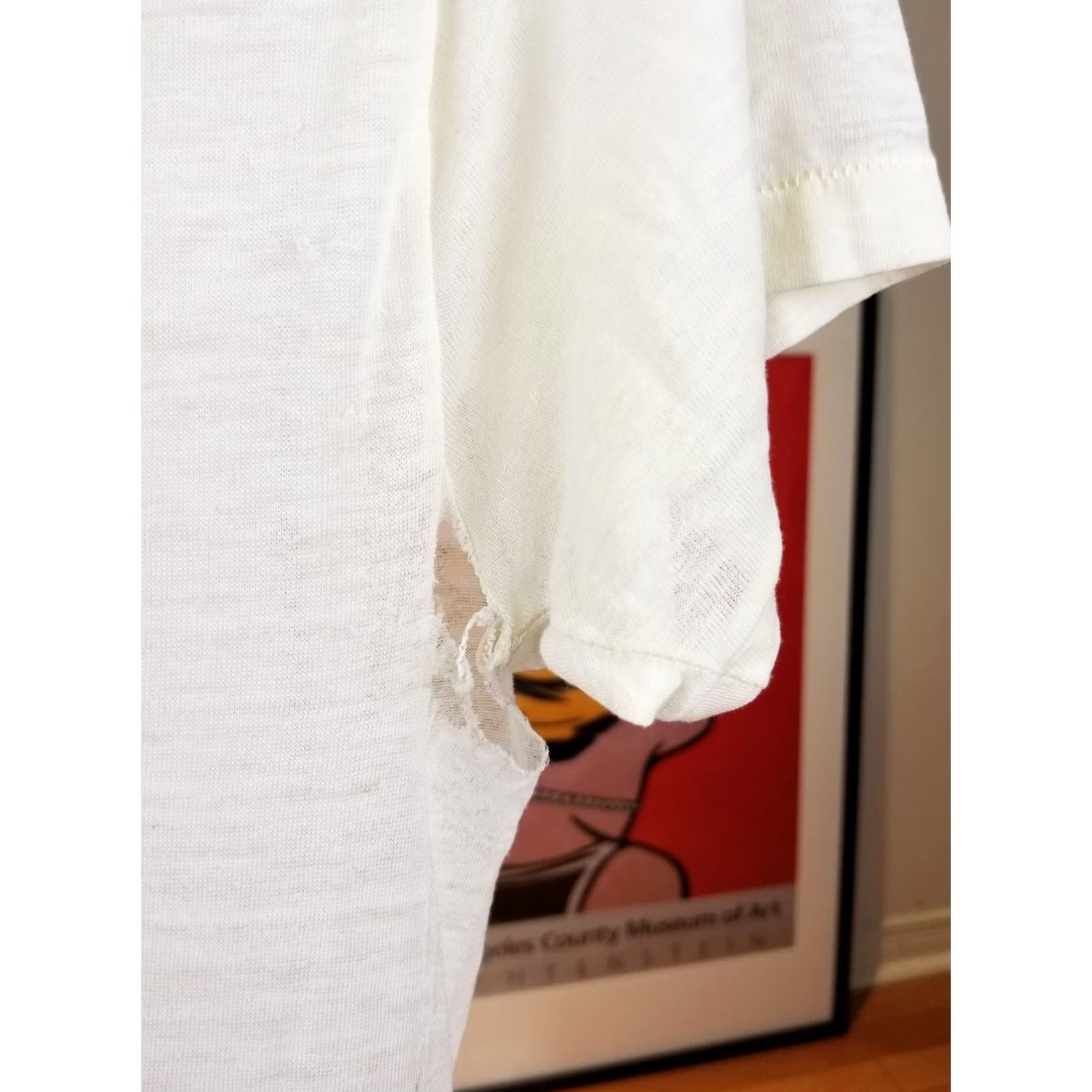 Vintage VINTAGE KMART'S SUPER PAPER THIN V NECK WHITE T-SHIRT SZ MEDIUM T-Shirt Mens White 70s 18 INCH 28 INCH Size US M / EU 48-50 / 2 - 4 Thumbnail