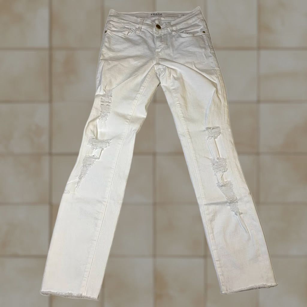 Frame FRAME Le Skinny De Jeanne White Women Jeans Size 24 Size 32" / US 10 / IT 46 - 1 Thumbnail