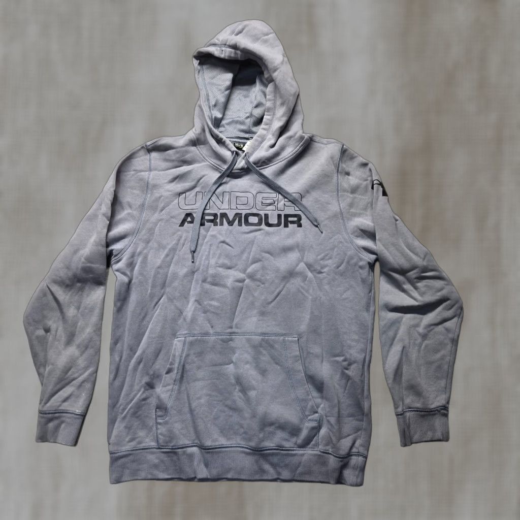 Under Armour Under Armour Hoodie Mens Medium Gray Solid Long Sleeve Pullover with Hooded Pockets Casual Baseball Football Gym & Training M Size US M / EU 48-50 / 2 - 1 Thumbnail