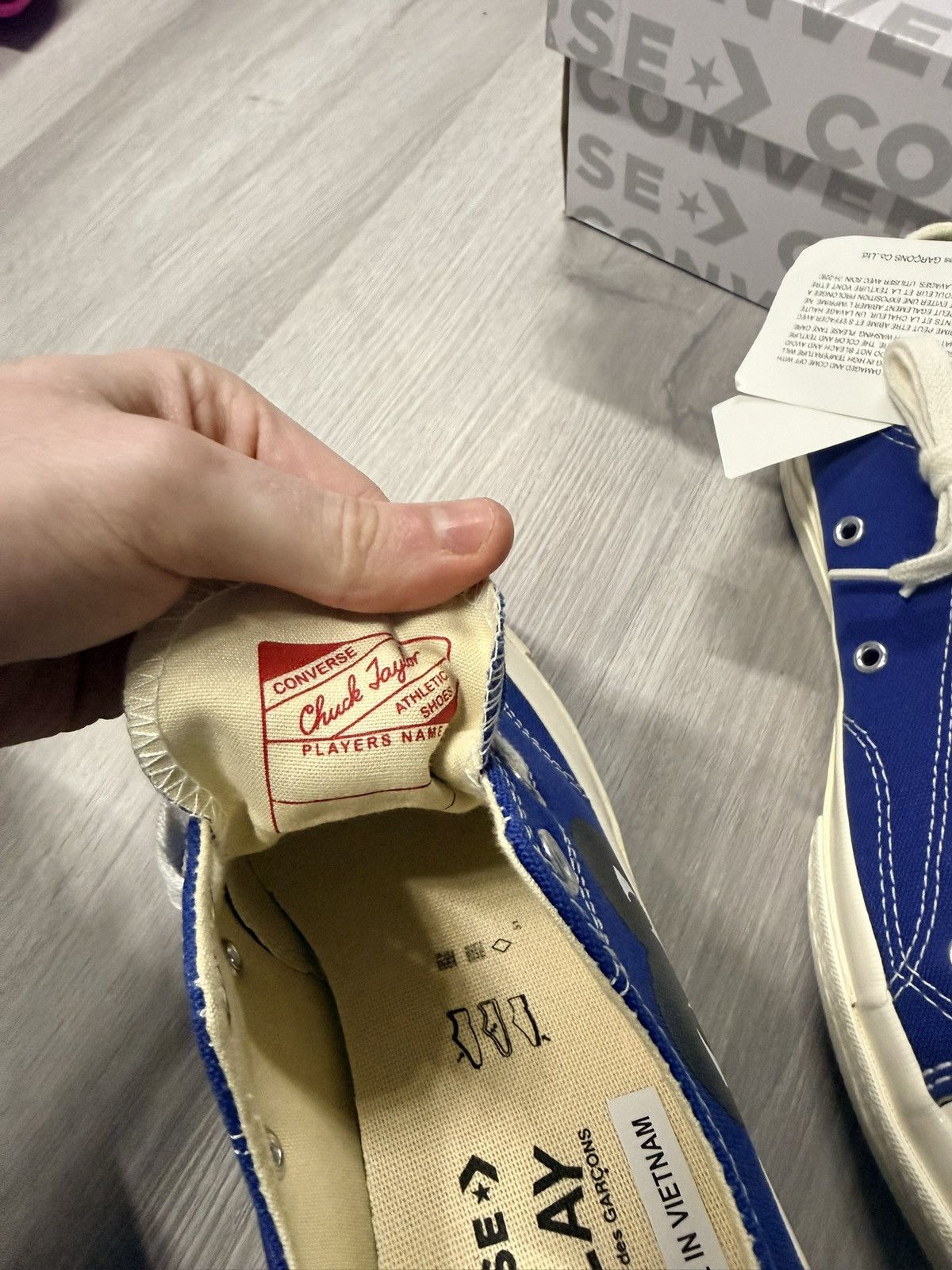 Comme des Garcons CDG Converse Low Shoe Blue Size US 7 / EU 40 - 3 Thumbnail