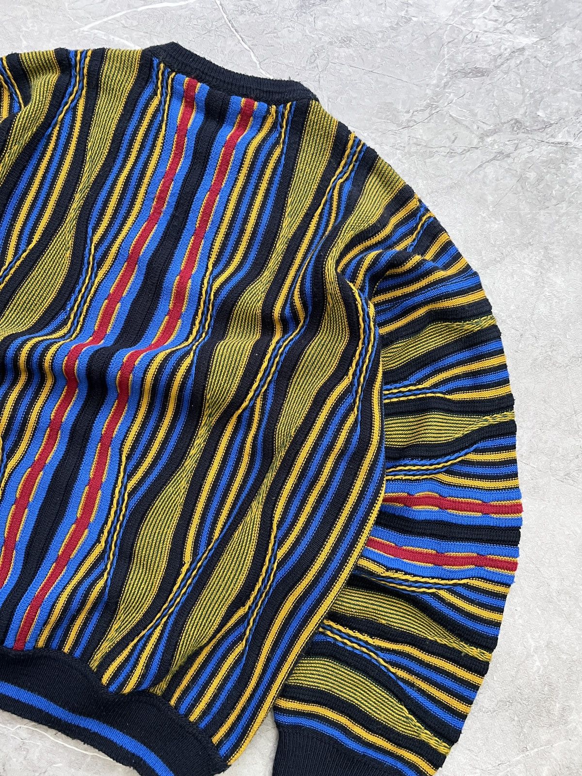 Carlo Colucci × Coogi Vintage 90s cable knit multicolour Coogi style sweater Size US L / EU 52-54 / 3 - 12 Thumbnail
