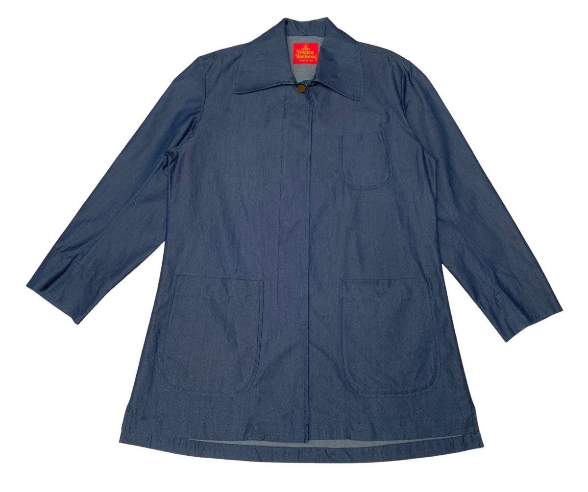 Vintage × Vivienne Westwood Rare Vintage Vivienne Westwood Italy Trench Coat Denim 1990s Size US L / EU 52-54 / 3 - 1 Thumbnail