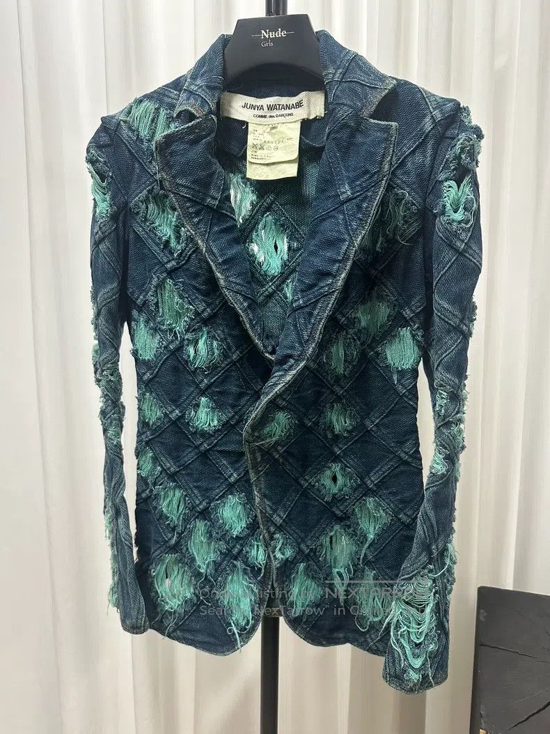 Junya Watanabe Junya Watanabe Checked distressed denim jacket Size US M / EU 48-50 / 2 - 2 Thumbnail