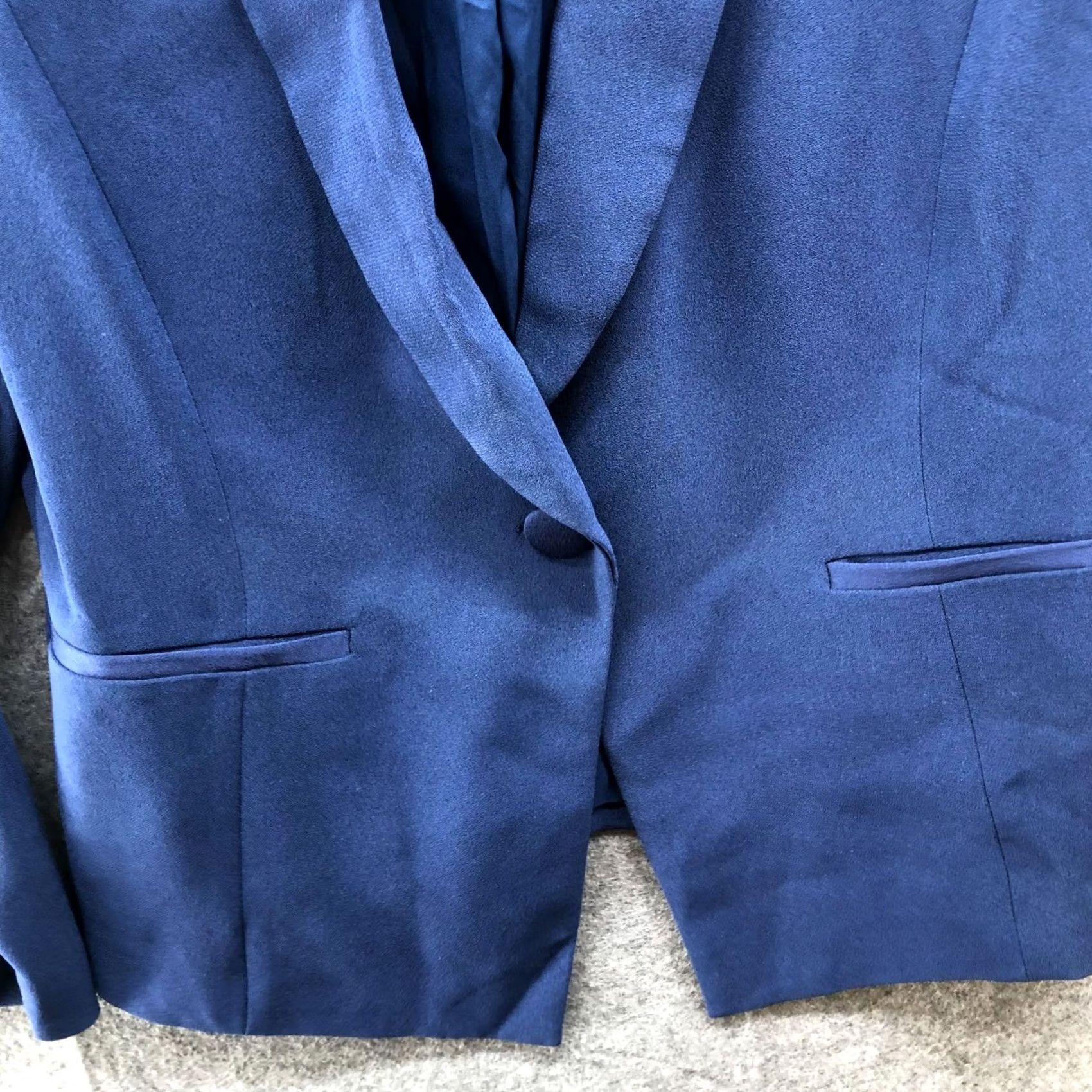 White House Black Market VINTAGE: No — White House Black Market Blazer Womens 10P Blue One Button Career Blocked Size L / US 10 / IT 46 - 4 Thumbnail