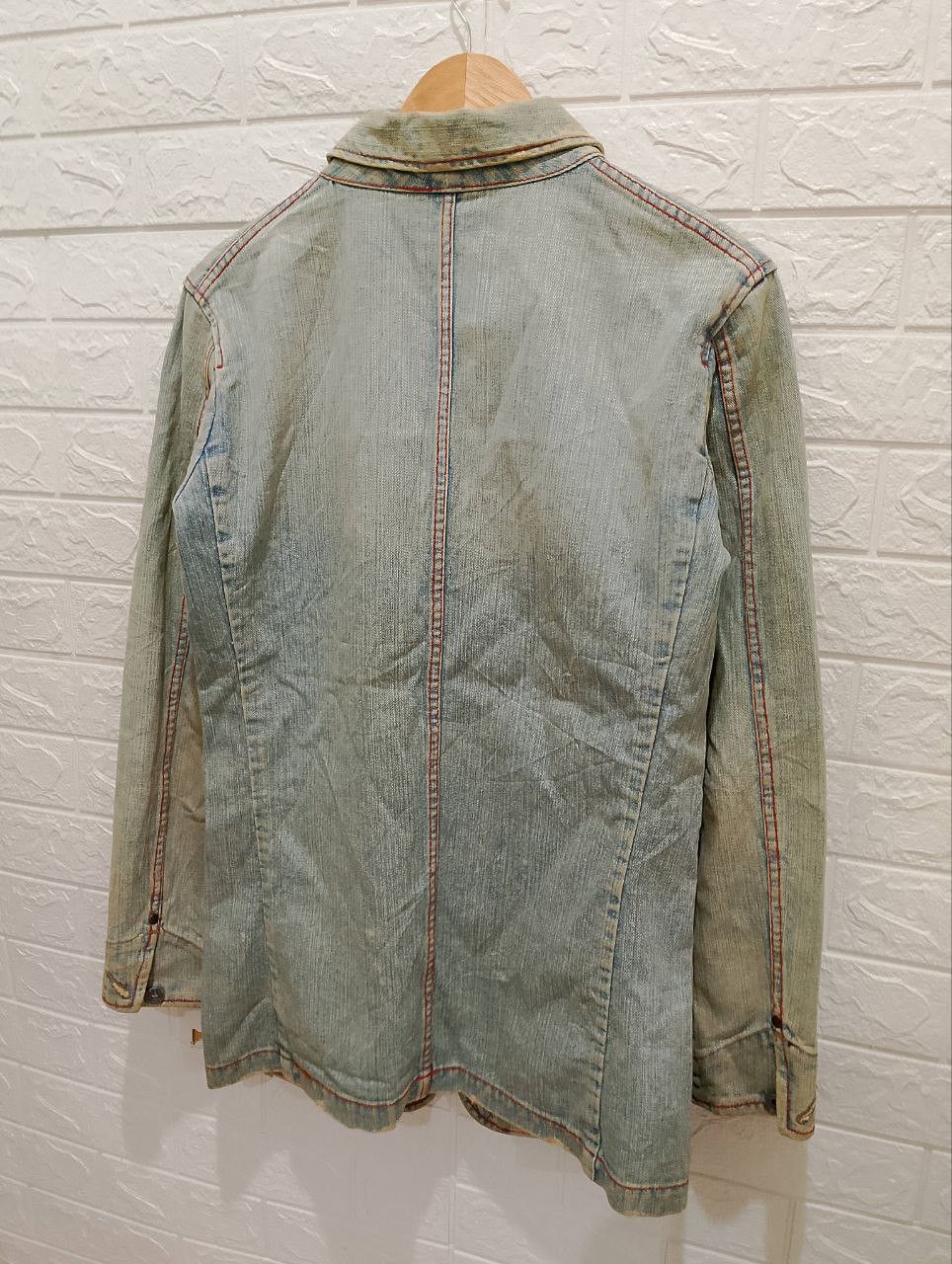 Japanese Brand Vintage ROYAL BLUE Distressed Denim Jacket Size L / US 10 / IT 46 - 4 Thumbnail