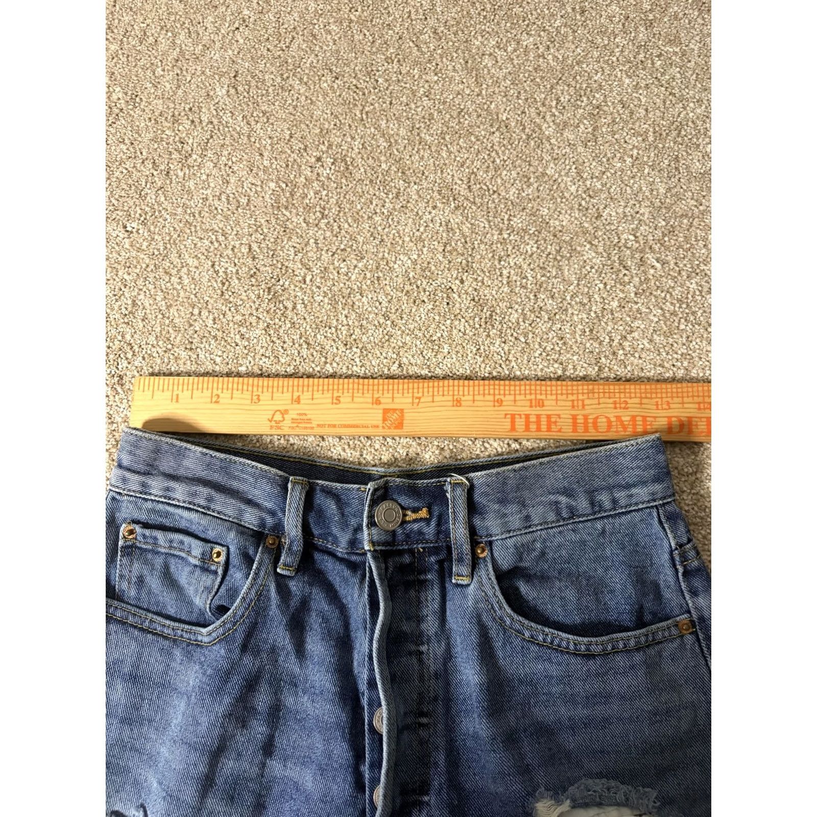 Pacsun VINTAGE PacSun Womens Shorts Blue Denim Ultra High Rise Cutoff Ripped Frayed 26 Size 26" / US 2 / IT 38 - 4 Thumbnail