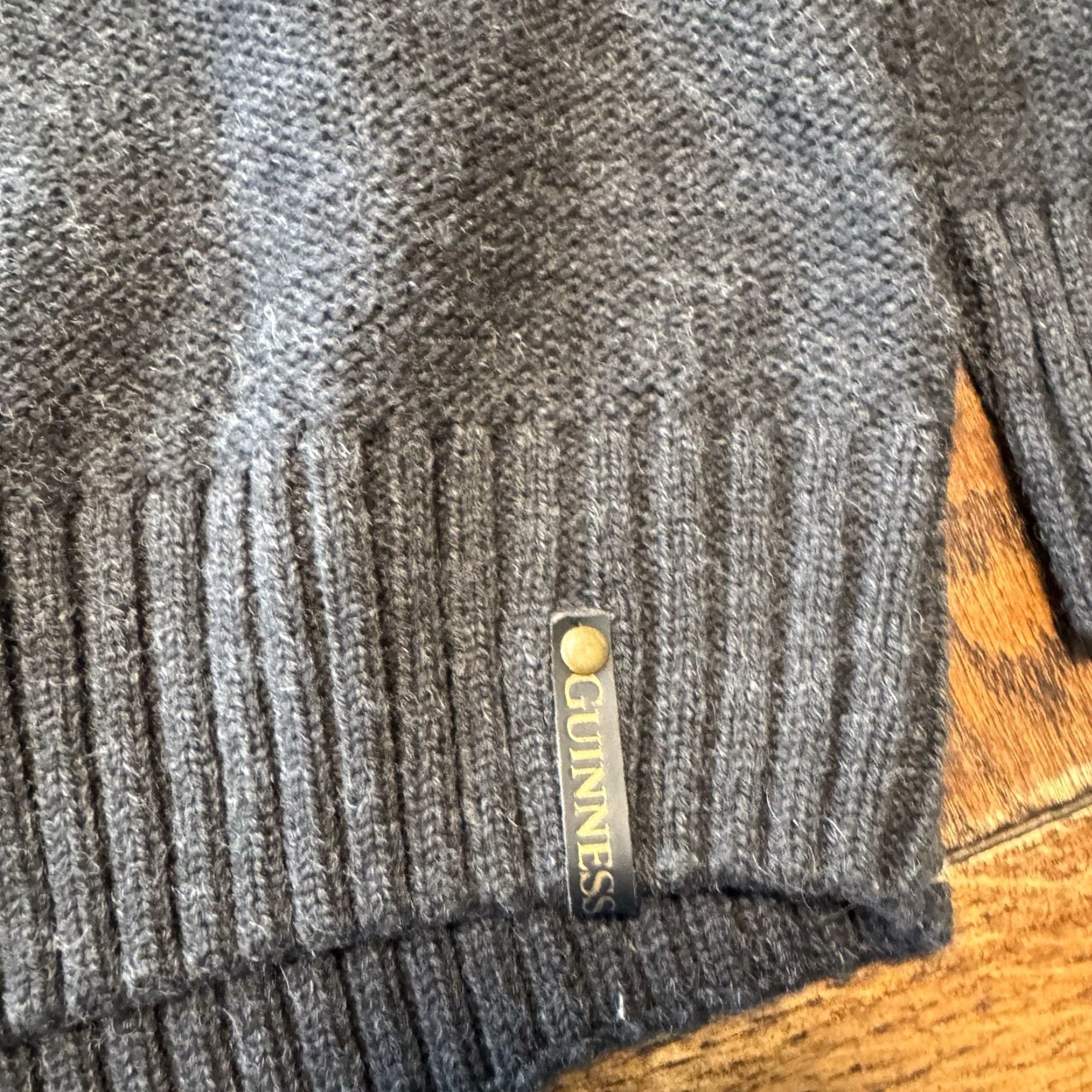 Vintage Guinness Men’s Wool Blend Sweater 1/4 Zip Long Sleeve Gray Large Wool Blend Pullover Casual, Workwear Mens Size US L / EU 52-54 / 3 - 5 Thumbnail