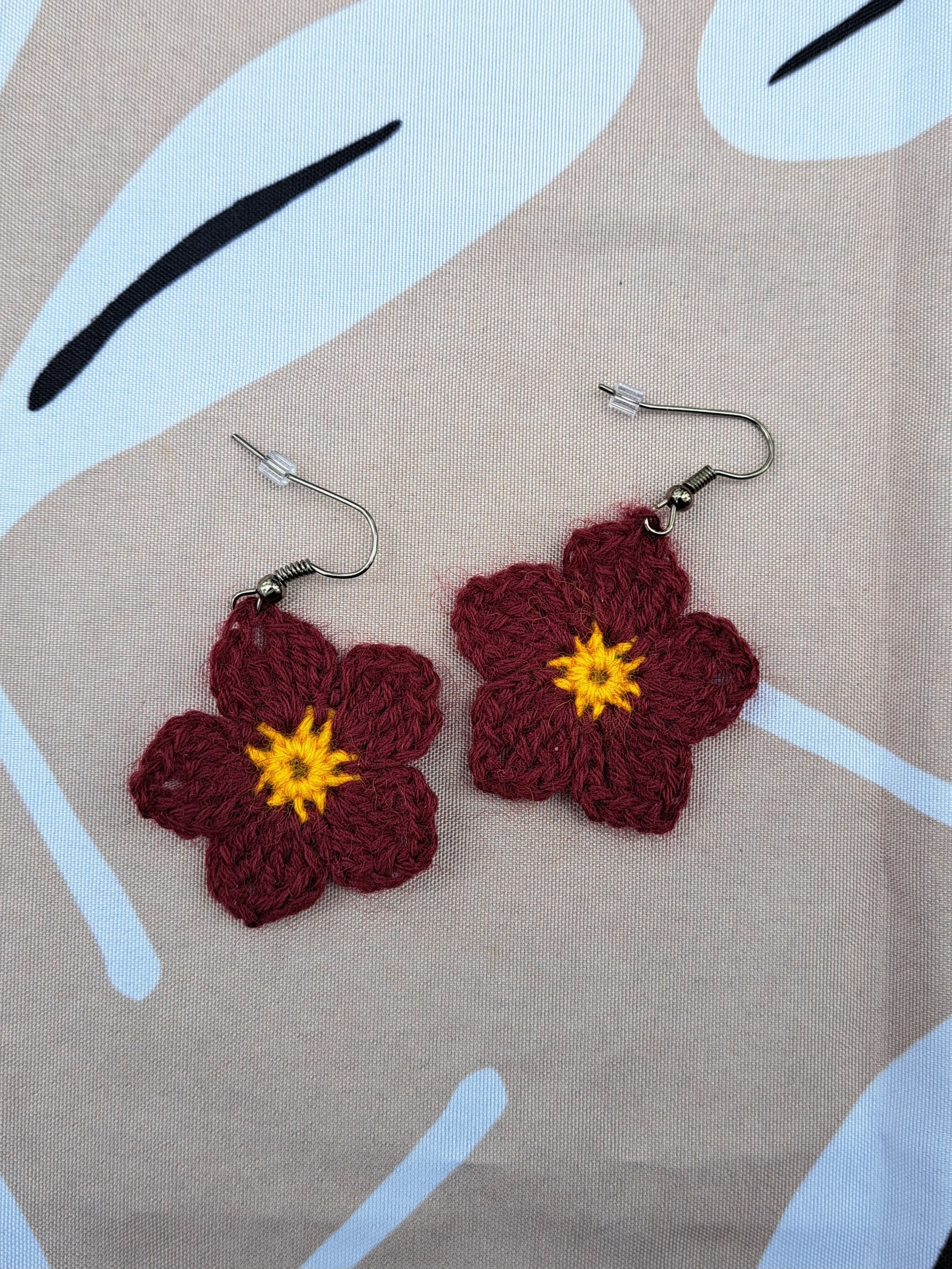 Handmade Crochet flower earrings Size ONE SIZE - 1 Preview