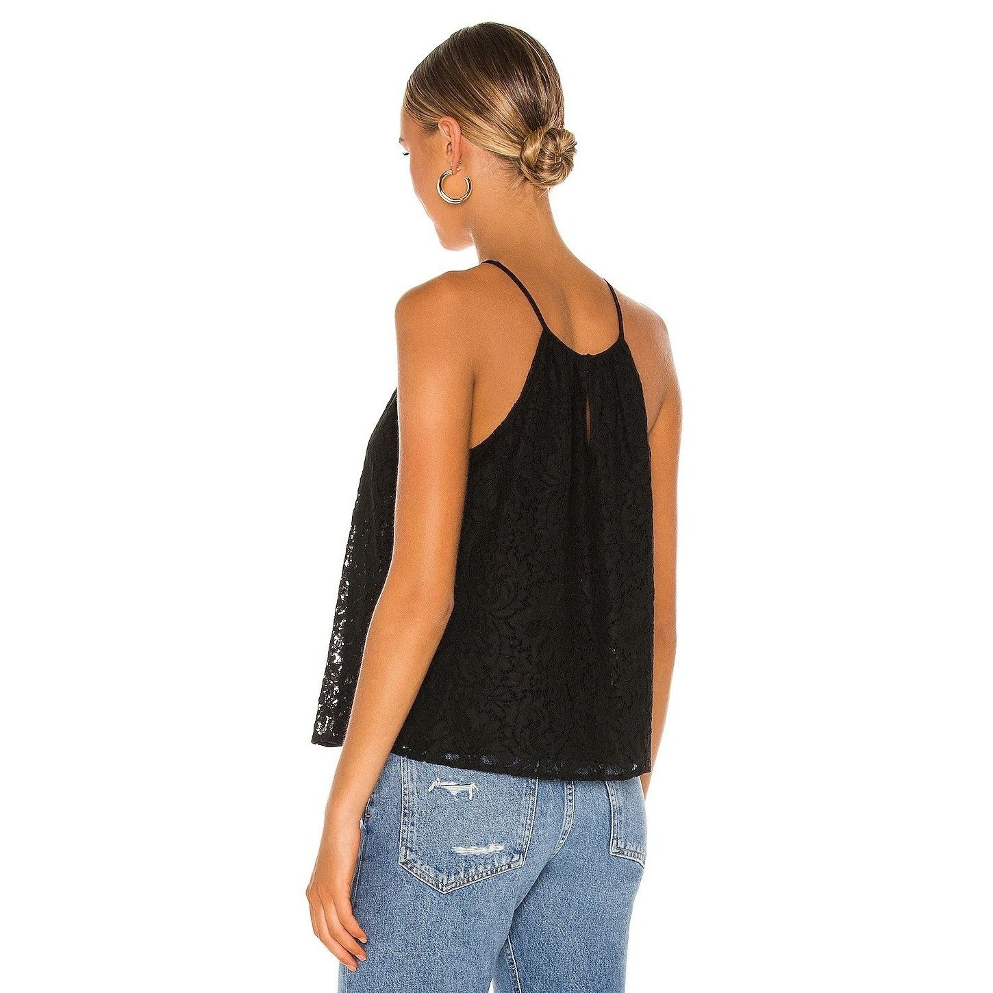 REVOLVE 1. State Black Lace Halter Top Size XS / US 0-2 / IT 36-38 - 8 Thumbnail