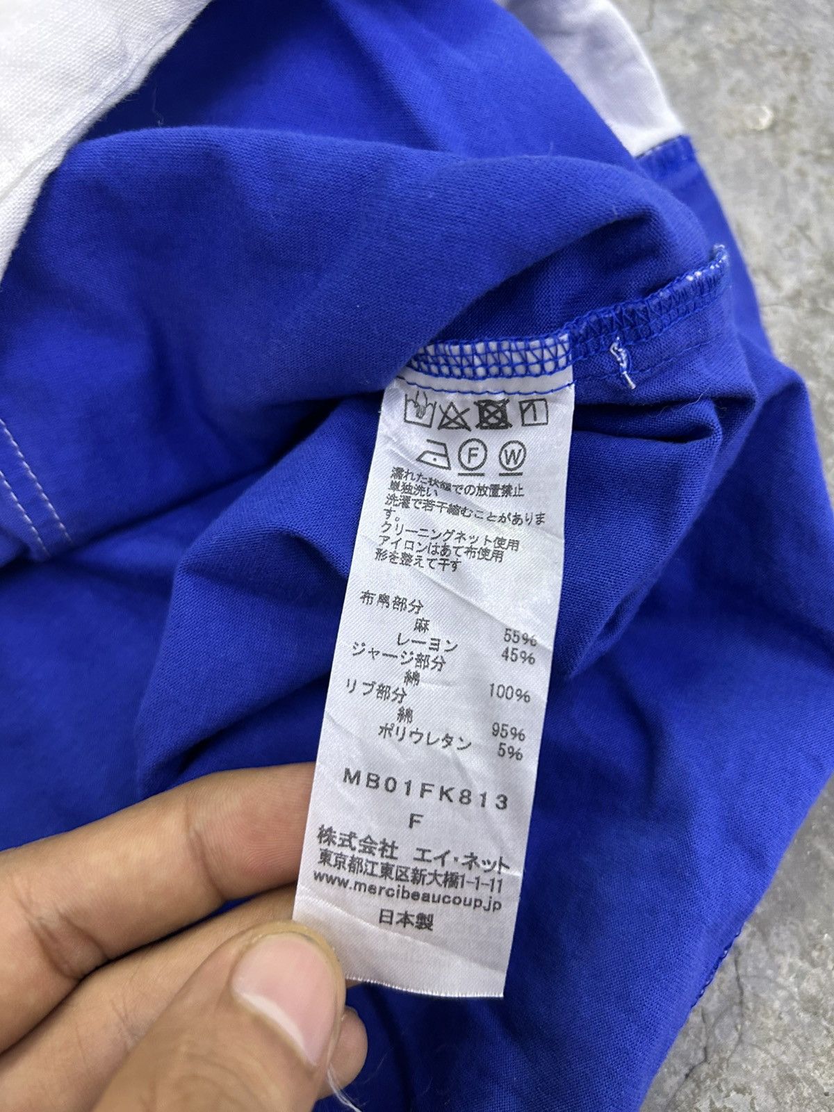 mercibeaucoup Mercibeaucoup Blue & White Geometric Panel Tee Size US L / EU 52-54 / 3 - 8 Thumbnail