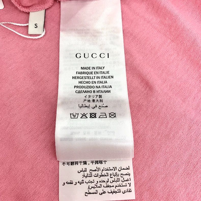 Gucci Gucci Pink logo printed round-neck cotton short-sleeved T-s Size US S / EU 44-46 / 1 - 7 Thumbnail