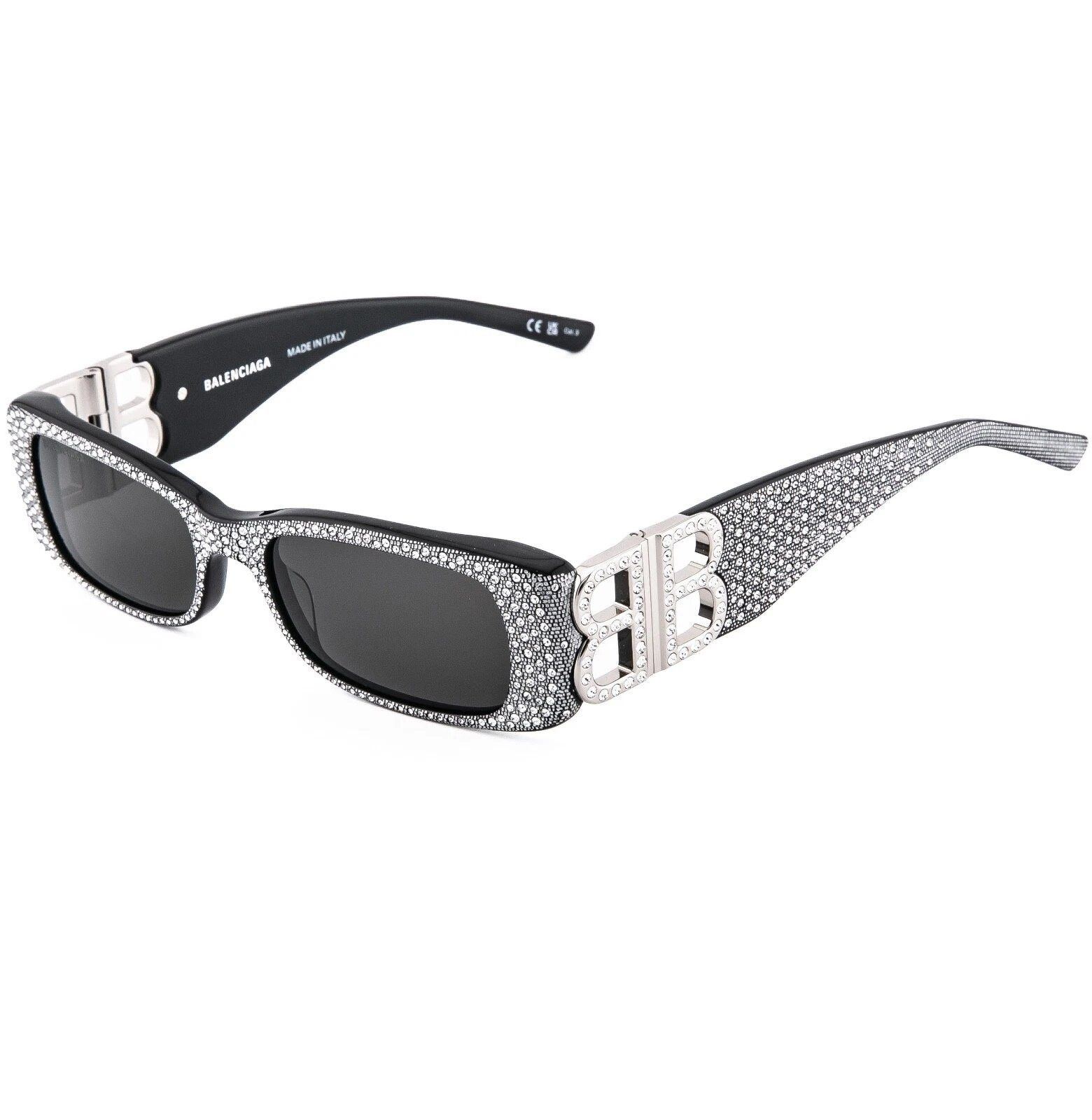 Balenciaga BALENCIAGA DYNASTY 0096 Black 013 Crystal BB Logo BB0096 Size ONE SIZE - 3 Thumbnail